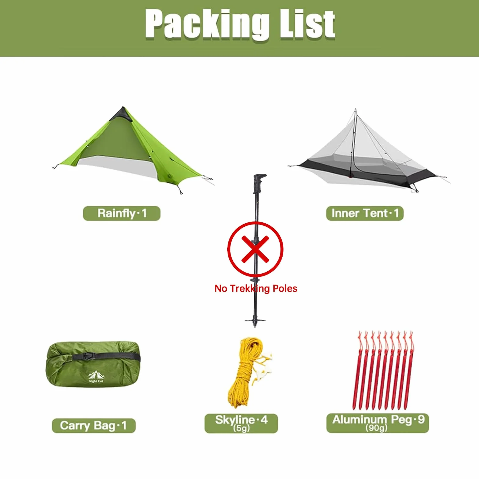 Night Cat Tenda Da Campeggio 1 Posto Ultraleggera Impermeabile Trekking