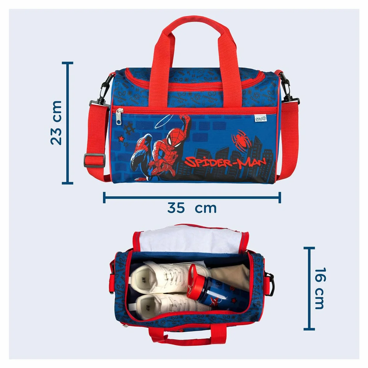 Spider-Man Borsa Sportiva Bambini 33 x 22 x 10 cm 8 Litri Blu/Rosso