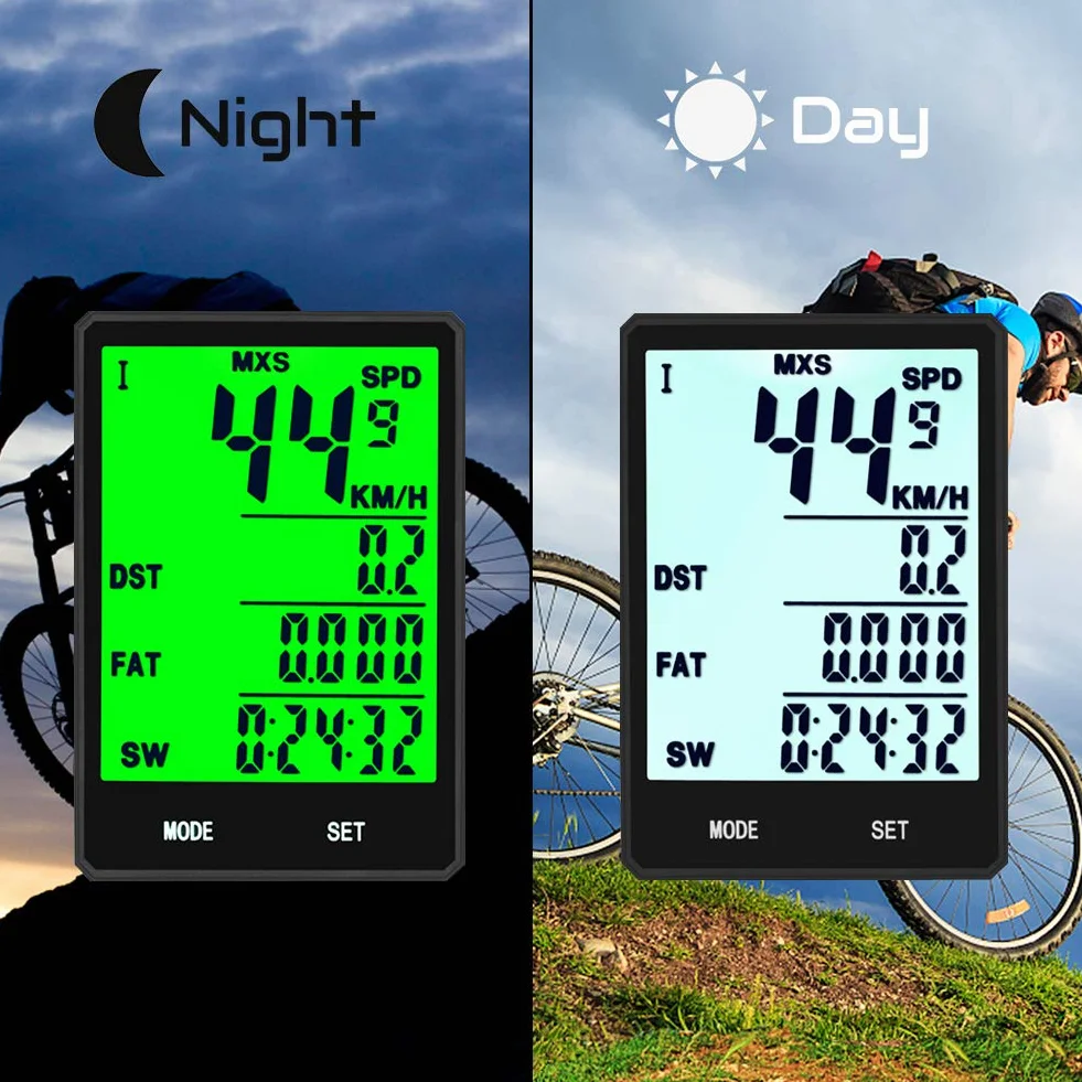 Contachilometri per Bicicletta Wireless 2.8" Schermo LCD Impermeabile Multifunzionale