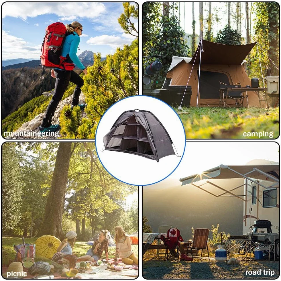 Scarpiera da campeggio pieghevole impermeabile 9 griglie portatile