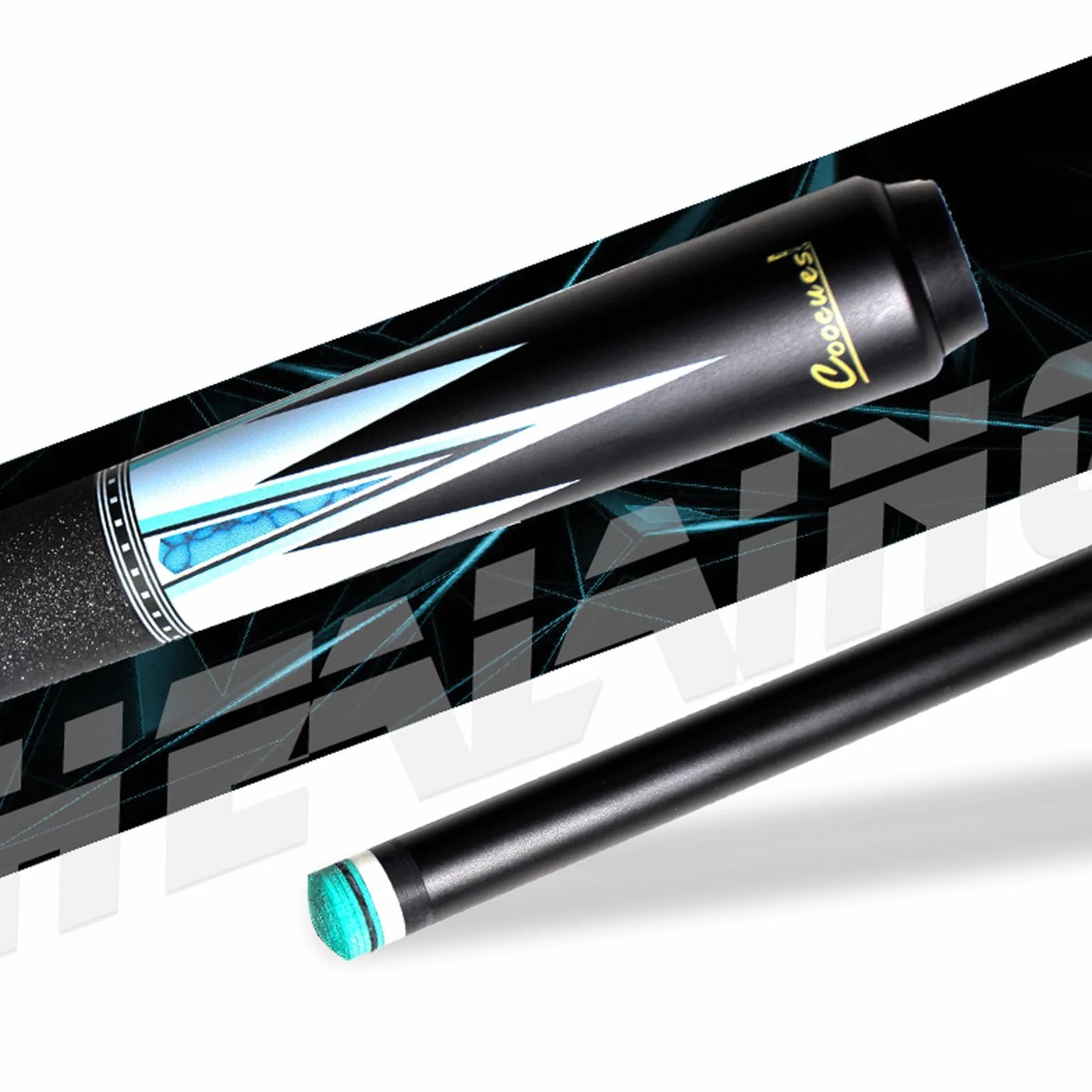 KHEALING Stecca da Biliardo Professionale Fibra di Carbonio Nera 12,5 mm 147 cm