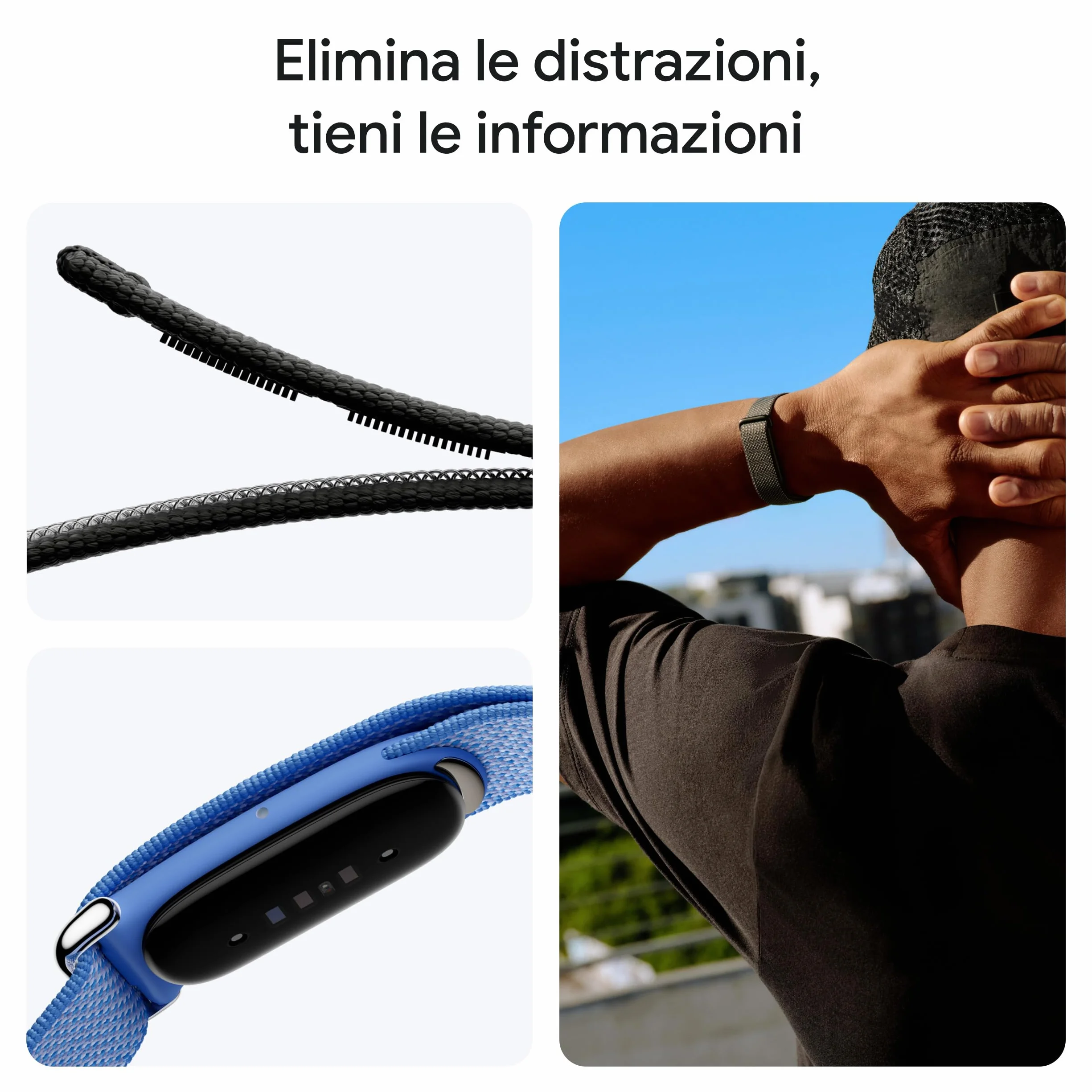 Google Fitbit Air Activity tracker monitoraggio fitness battito cardiaco sonno coaching AI autonomia 7 giorni Rosso lampone