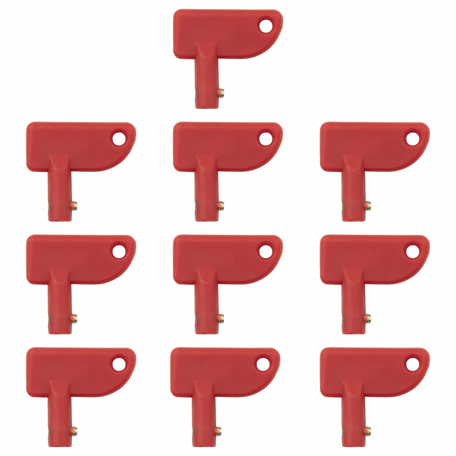10 chiavi di ricambio per interruttore isolatore batteria Cut Off Power Kill Key per barche 100A 12v Auto Yacht Caravan modificato Interruttore batteria chiavi universali