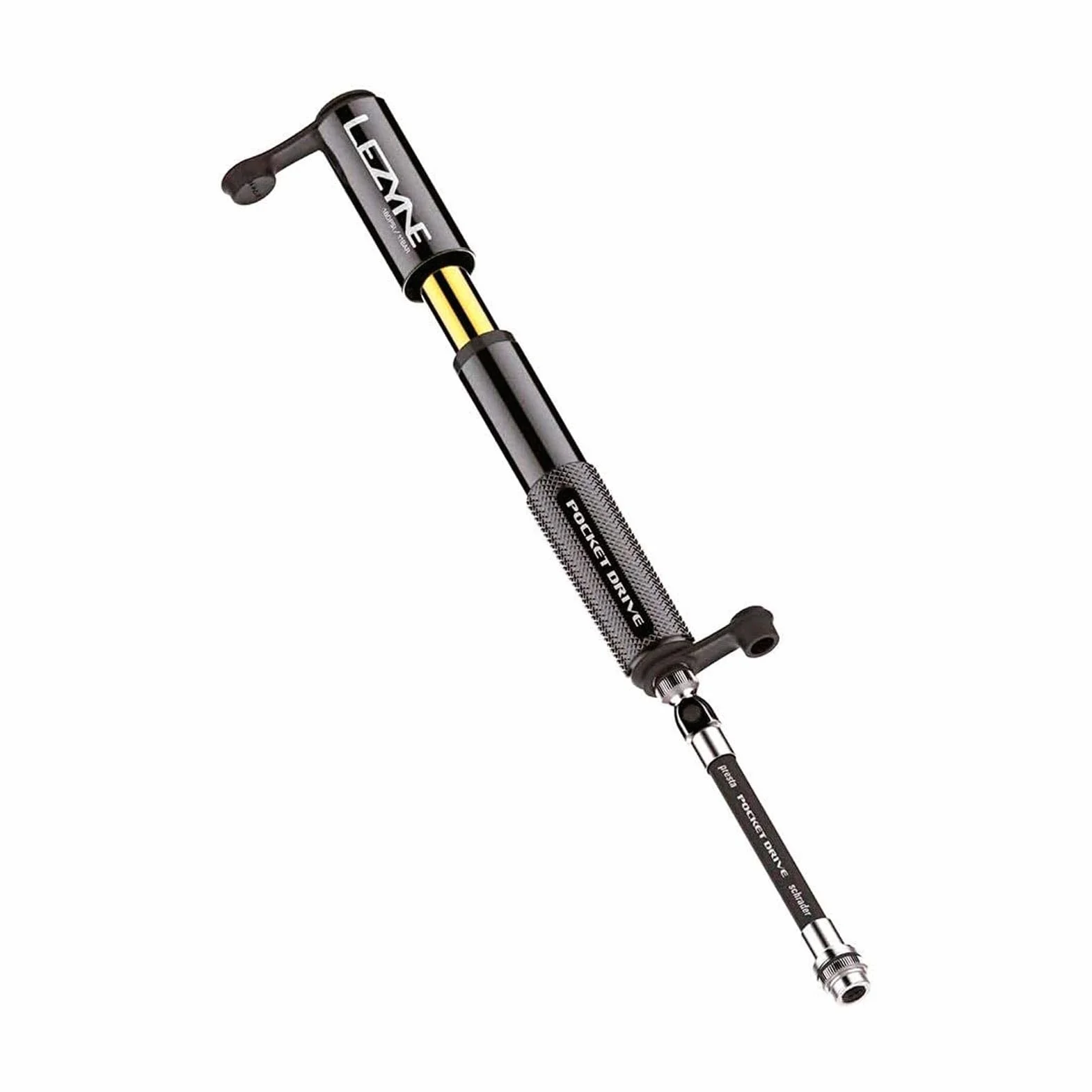 LEZYNE Pompa manuale per bicicletta HP Pocket Drive 160 PSI, alluminio CNC, Presta e Schrader