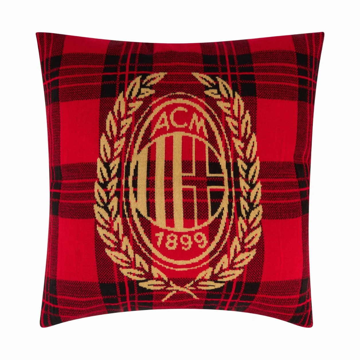 Cuscino A Quadri A.C. Milan Cotone 40x40 cm Prodotto Ufficiale