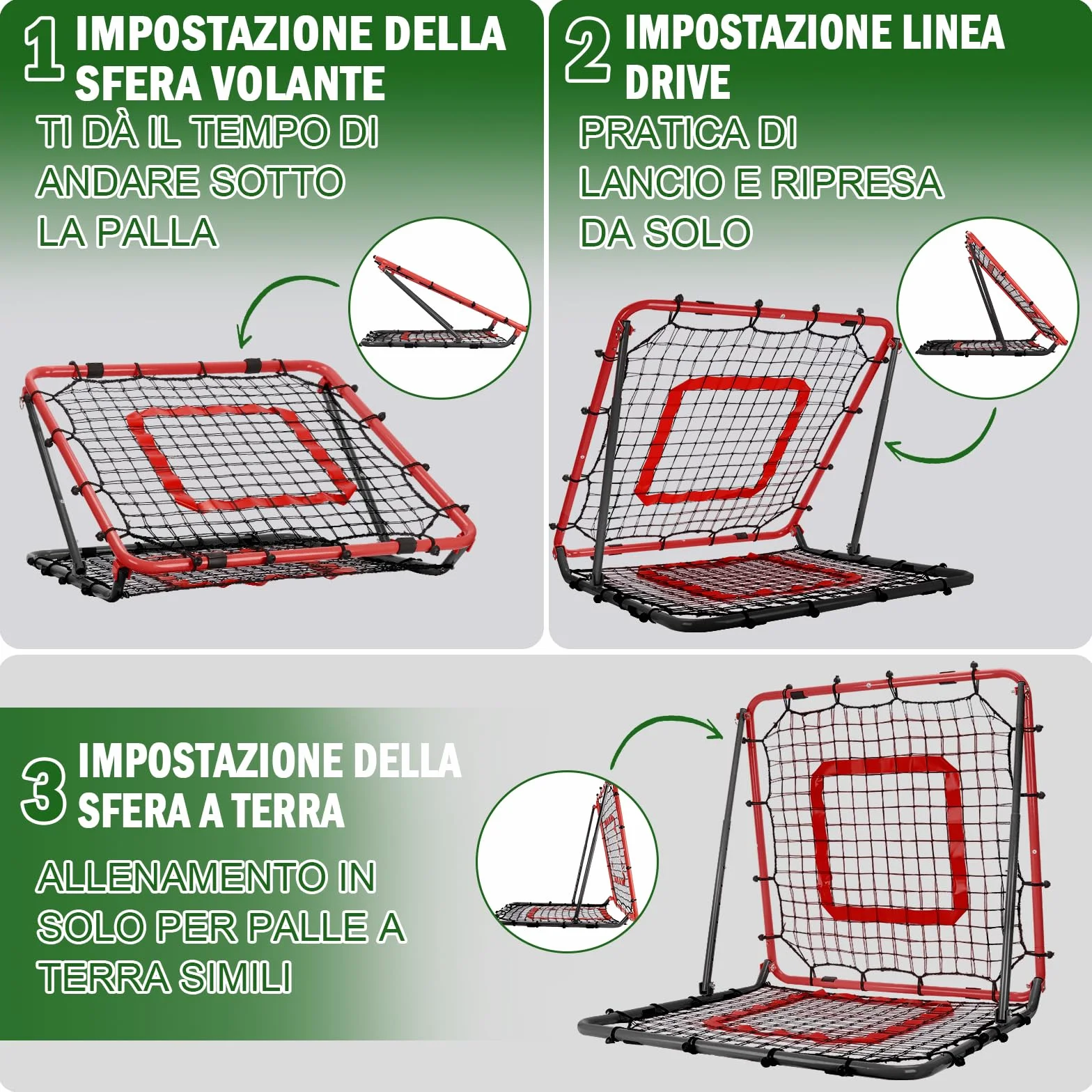 Rete Rimbalzo Calcio Pieghevole 85x85 cm, Rete da Rimbalzo Pallavolo PE Doppio Strato Angolo Regolabile
