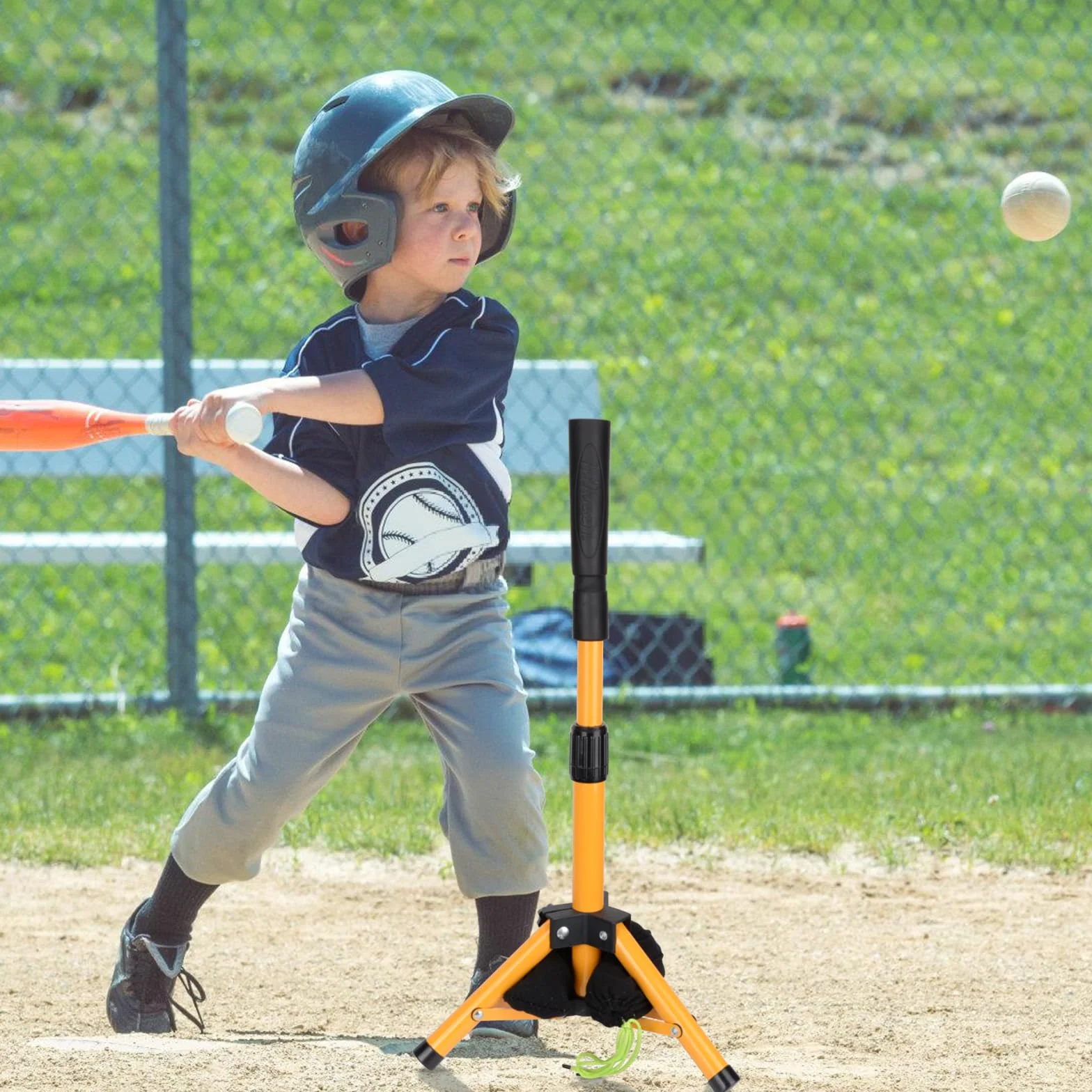 BOOSTEADY Baseball Tee, Baseball Batting Tee per Bambini, Baseball Tee da Allenamento per Softball e Baseball, Altezza Facile e Regolabile, Portatile, con Borsa per Trasporto