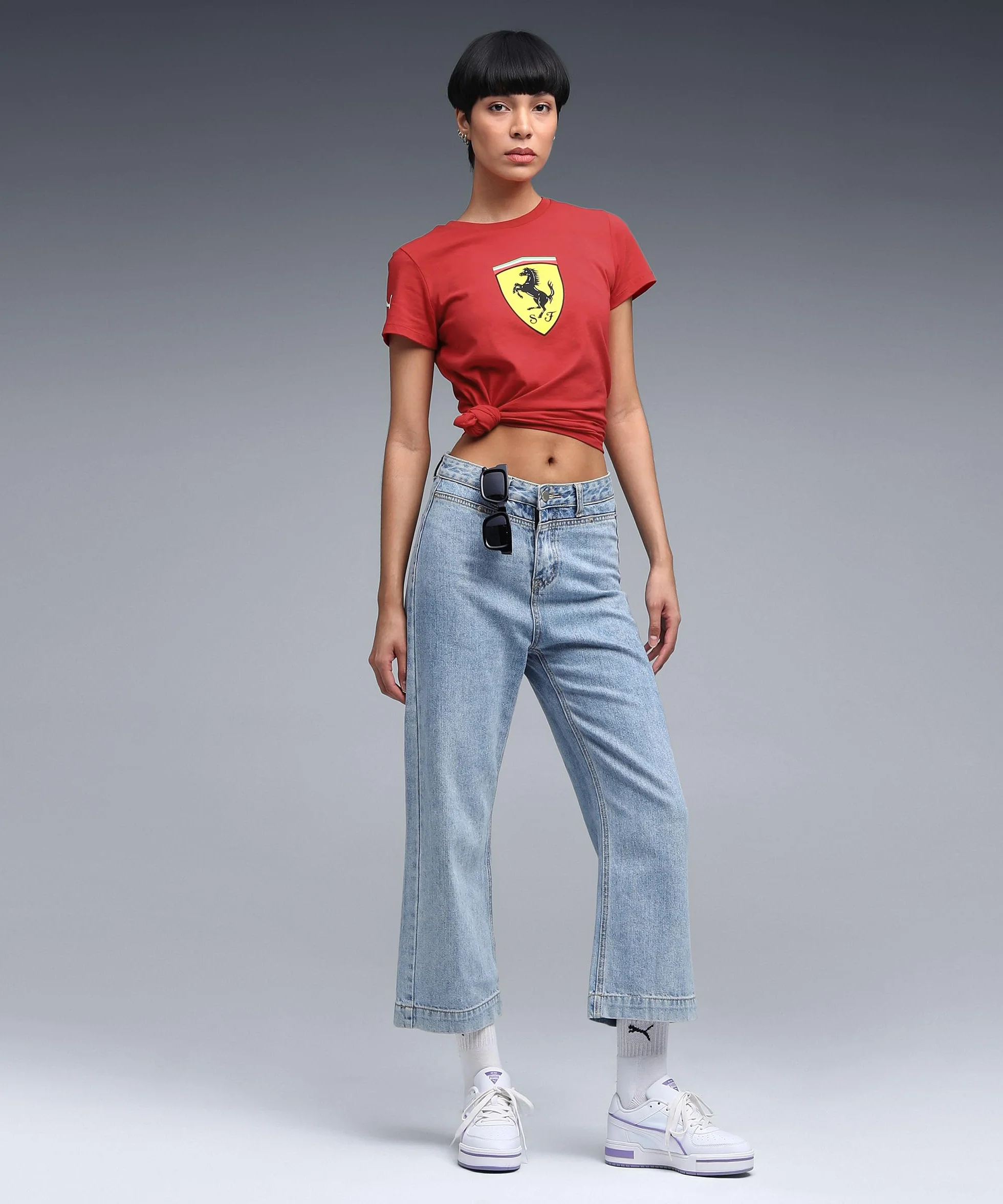 PUMA Scuderia Ferrari F1 T-Shirt Donna Grande Logo Scudetto