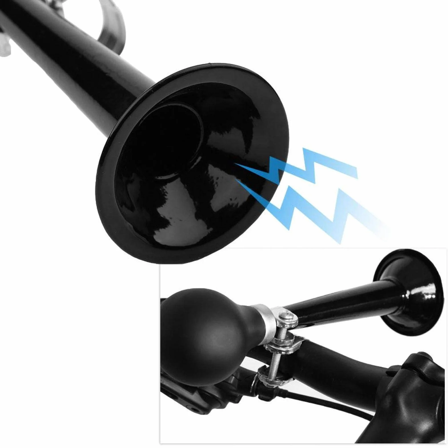 GOTOTOP Campanello per Bici, Tromba d'Aria Classica in Metallo con Lampadina di Compressione