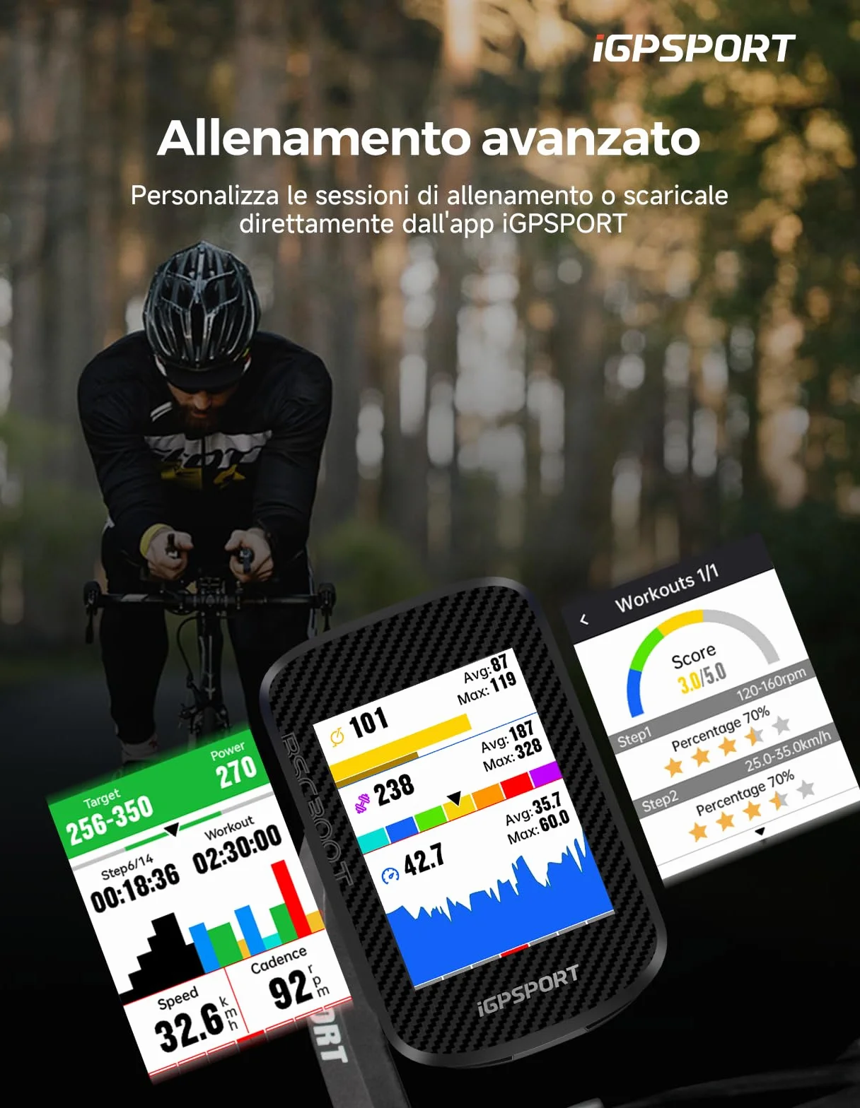 iGPSPORT BSC300T Ciclocomputer GPS con Navigazione Cartografica Touchscreen 2,4" USB Type-C per E-Bike Shimano Di2