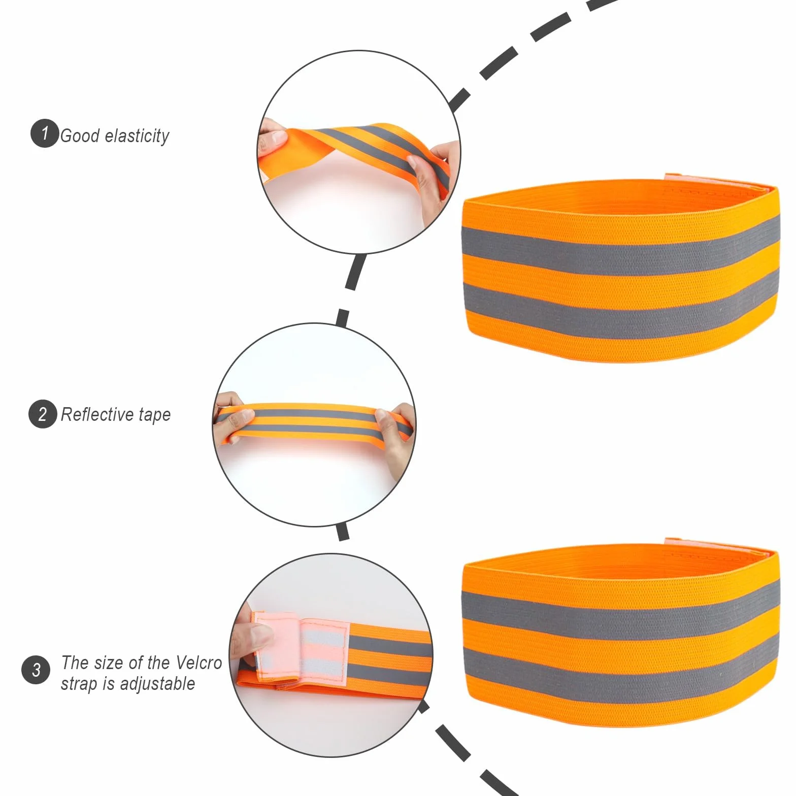 Fasce Rifrangenti 10 Pezzi 5 Colori Bracciale Catarifrangente Regolabile Ciclismo Escursionismo