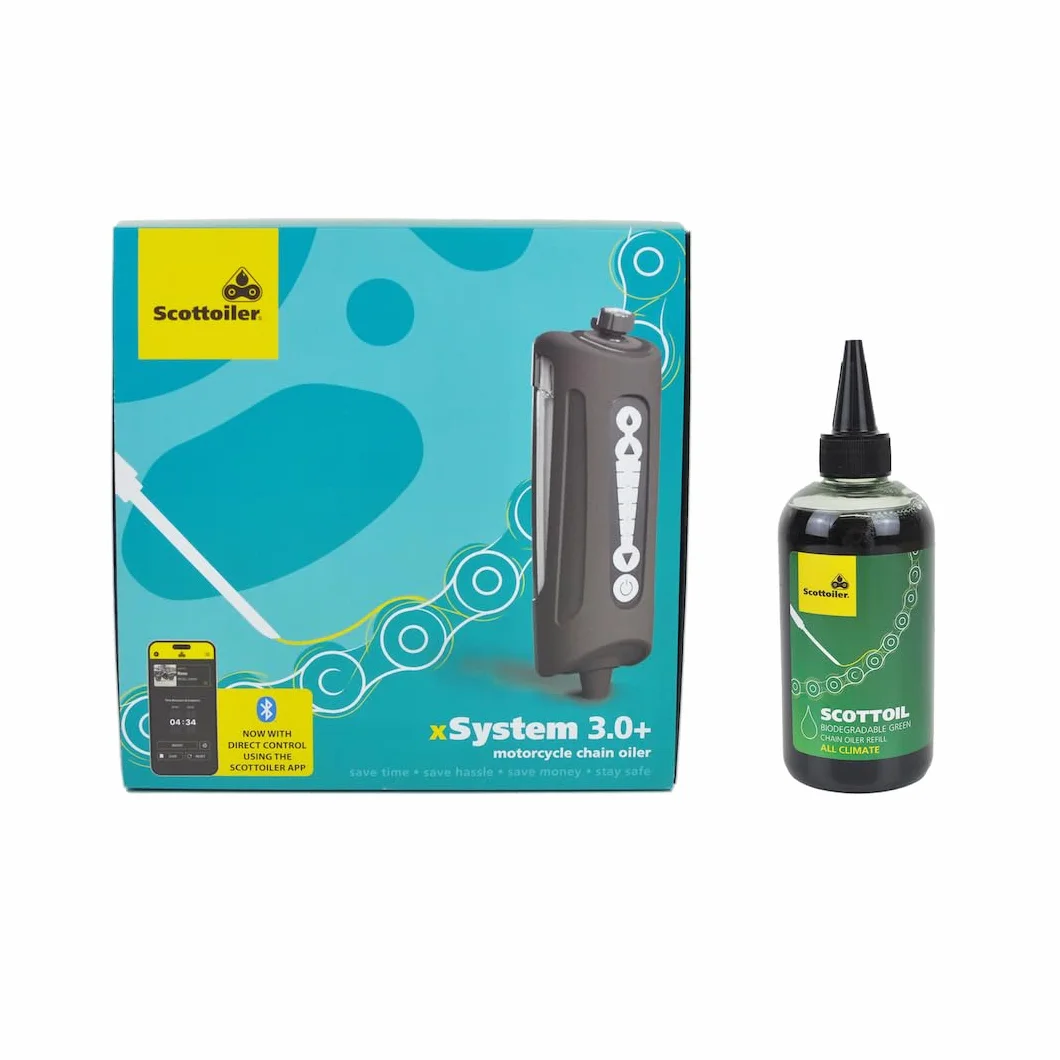 Scottoiler xSystem 3.0+ - Olio elettronico per catena con controllo tramite app Bluetooth incluso Scottoil All Climate Biodegradable Green