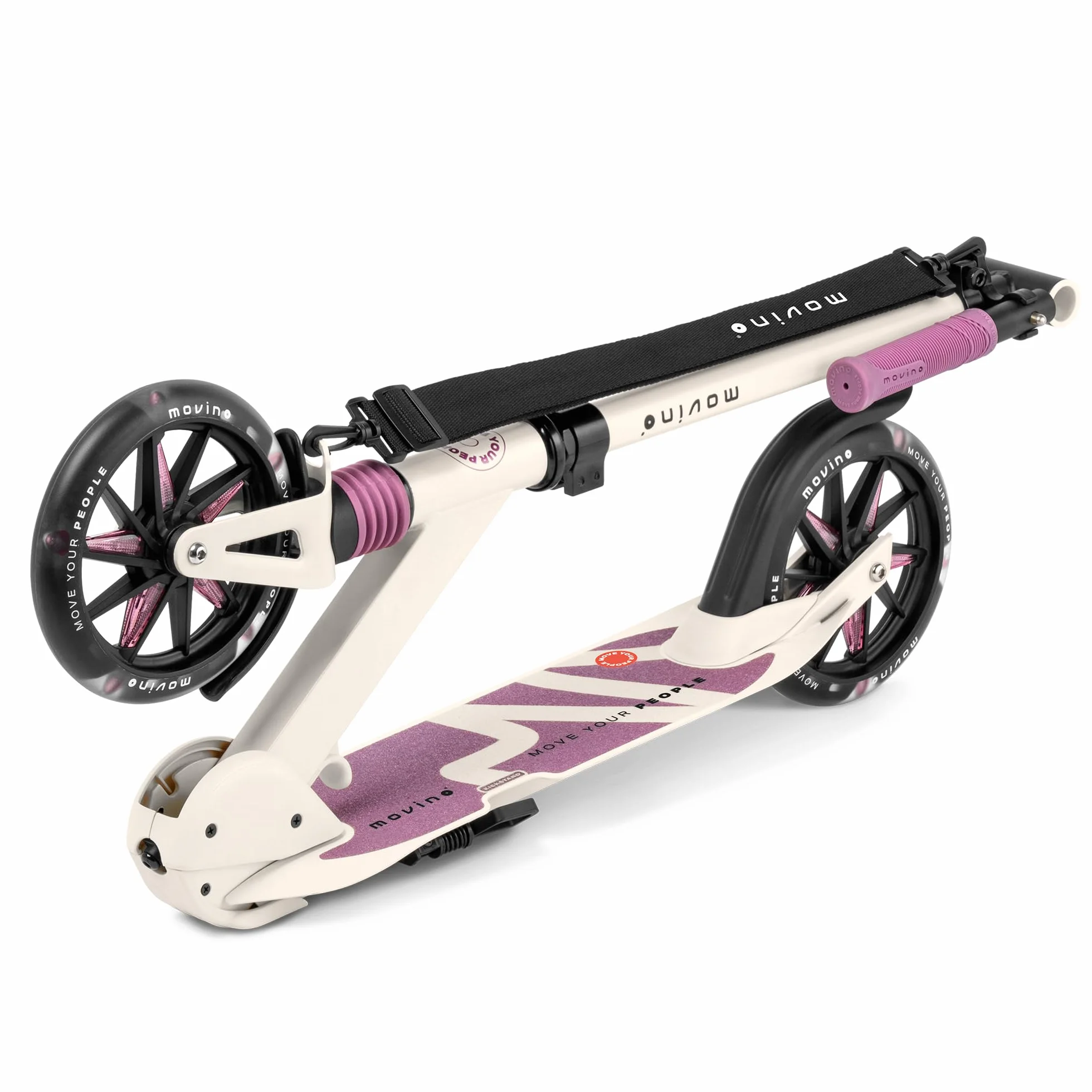 Movino Monopattino Urbano Pieghevole Scooter Ruote LED 180 mm Manubrio Regolabile 100 kg City Light