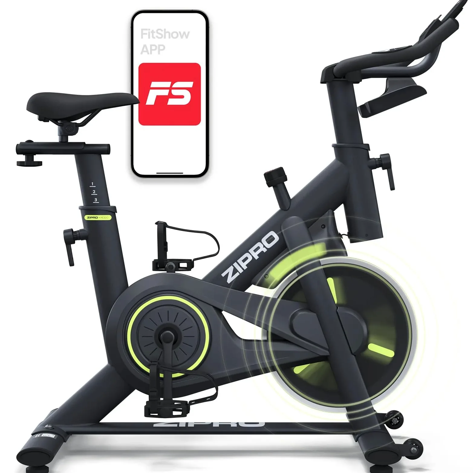 ZIPRO Cyclette da Casa Professionale Bike Camera Bici Meccanica con App Volano LCD Schermo Monitoraggio Capacità di Peso 120kg Silenzio Salvaspazio Resistenza Regolabile – MODO