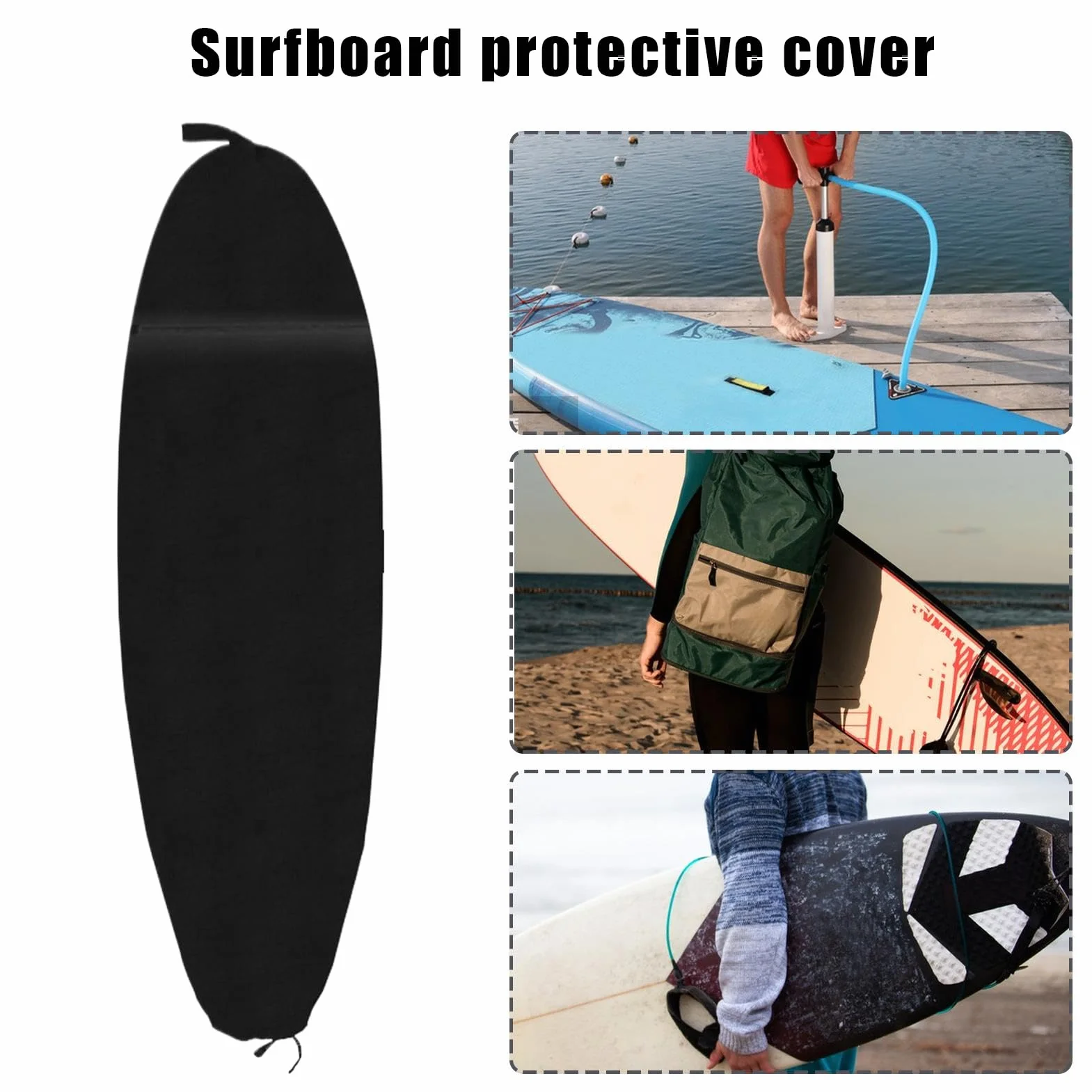 Borsa da surf copertura protettiva per shortboard leggera con coulisse