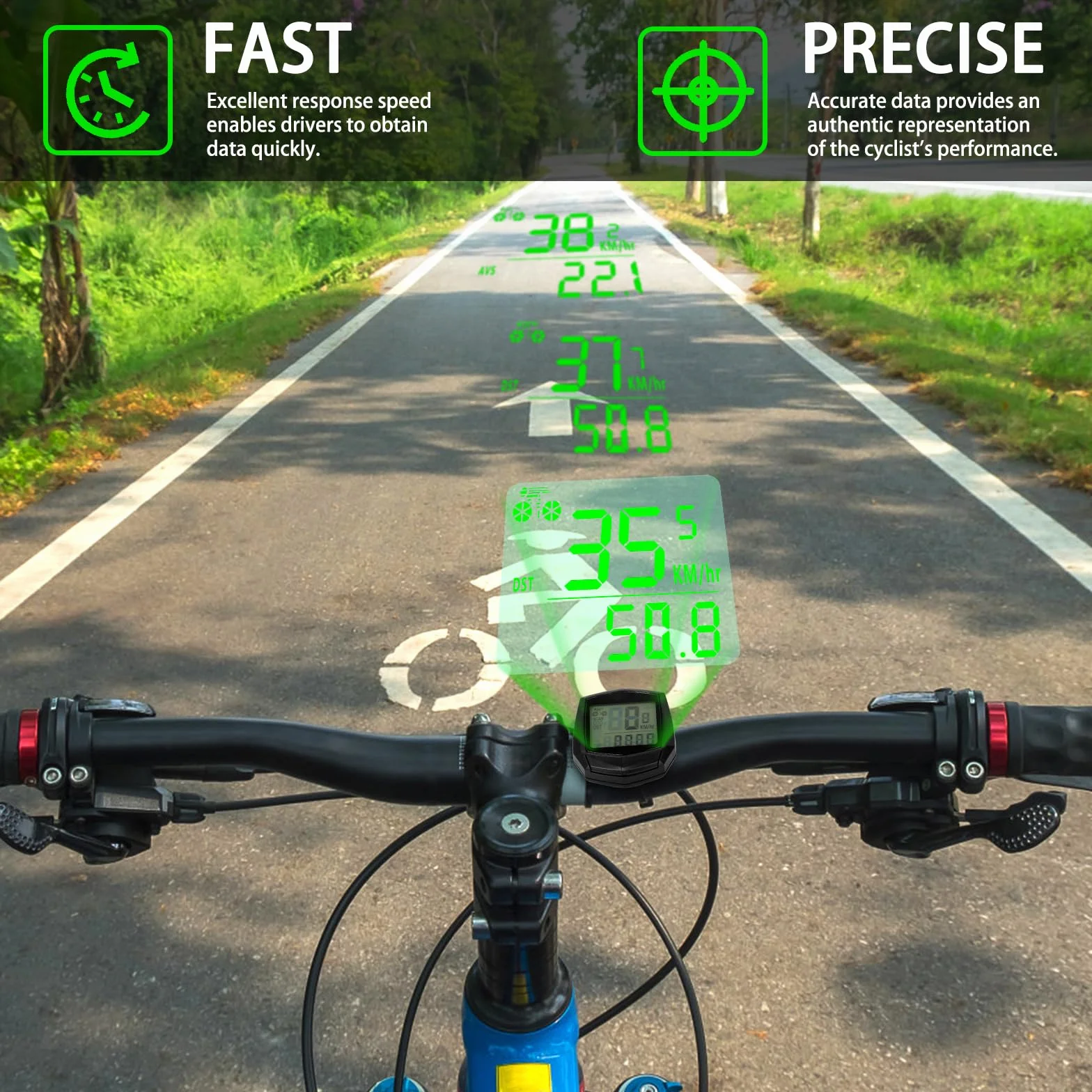 Contachilometri Bici con Filo 16 Funzioni Impermeabile