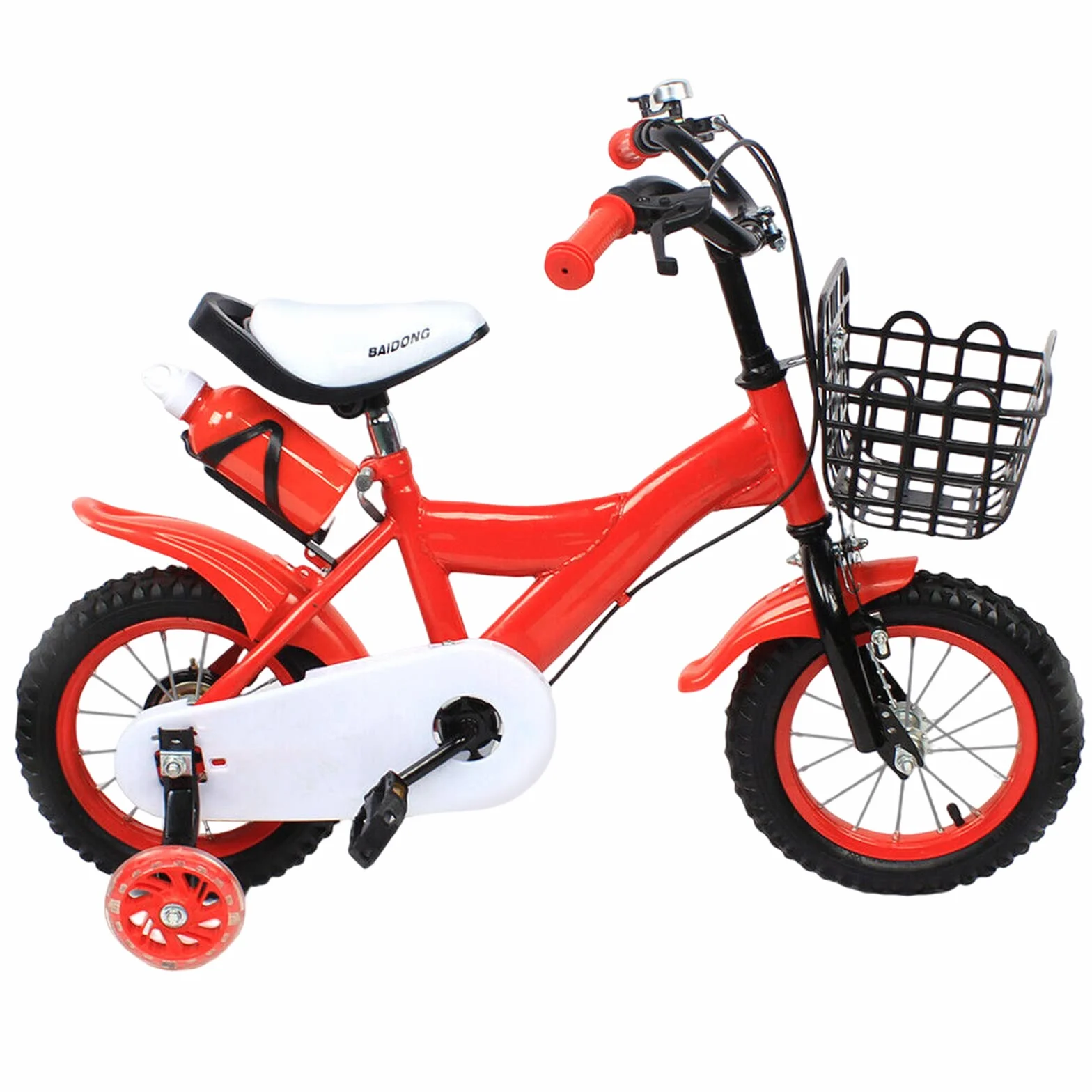 Bicicletta Bambini 12 Pollici 3+ Anni Ruote Supporto Manubrio Sella Regolabile