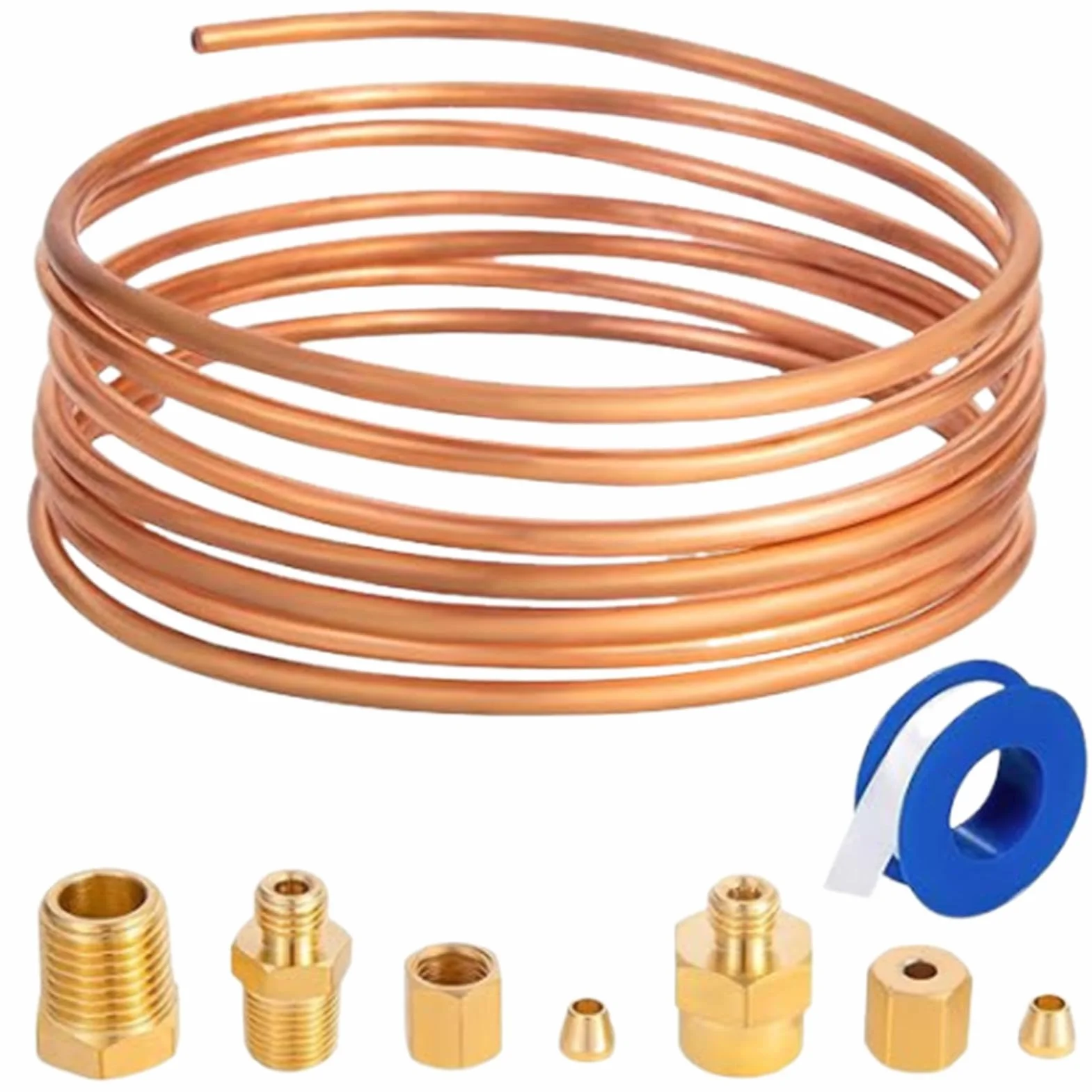 Kit Manometro Pressione Olio - Set Tubi Manometro Meccanico | Kit Tubo In Rame Con Raccordi | Parti Meccaniche Filettate Olio Per Tubi In Rame | Tester Del Kit Di Installazione Di Tubi In Rame Per Tra