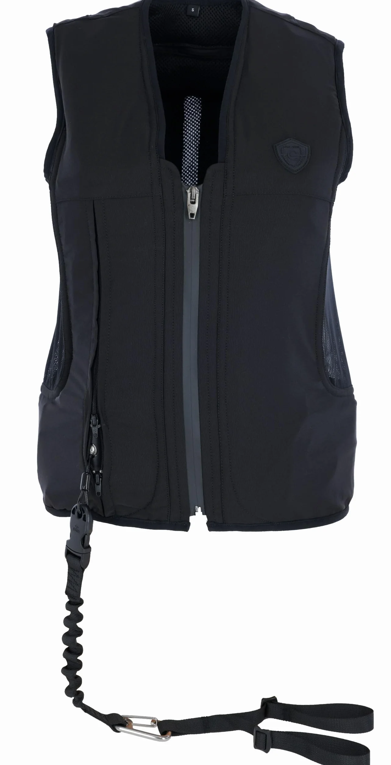 Covalliero Gilet di sicurezza per airbag Manege, gilet di sicurezza, protezione M, 165-170 cm, nylon, nero, equitazione, cartuccia inclusa