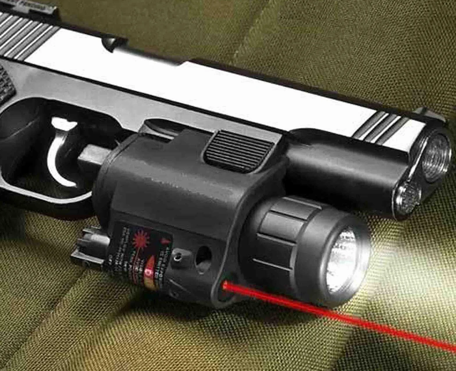 Torcia Rossa Combinata 200 Lumen per Armi con Supporto Picatinny 2 Batterie