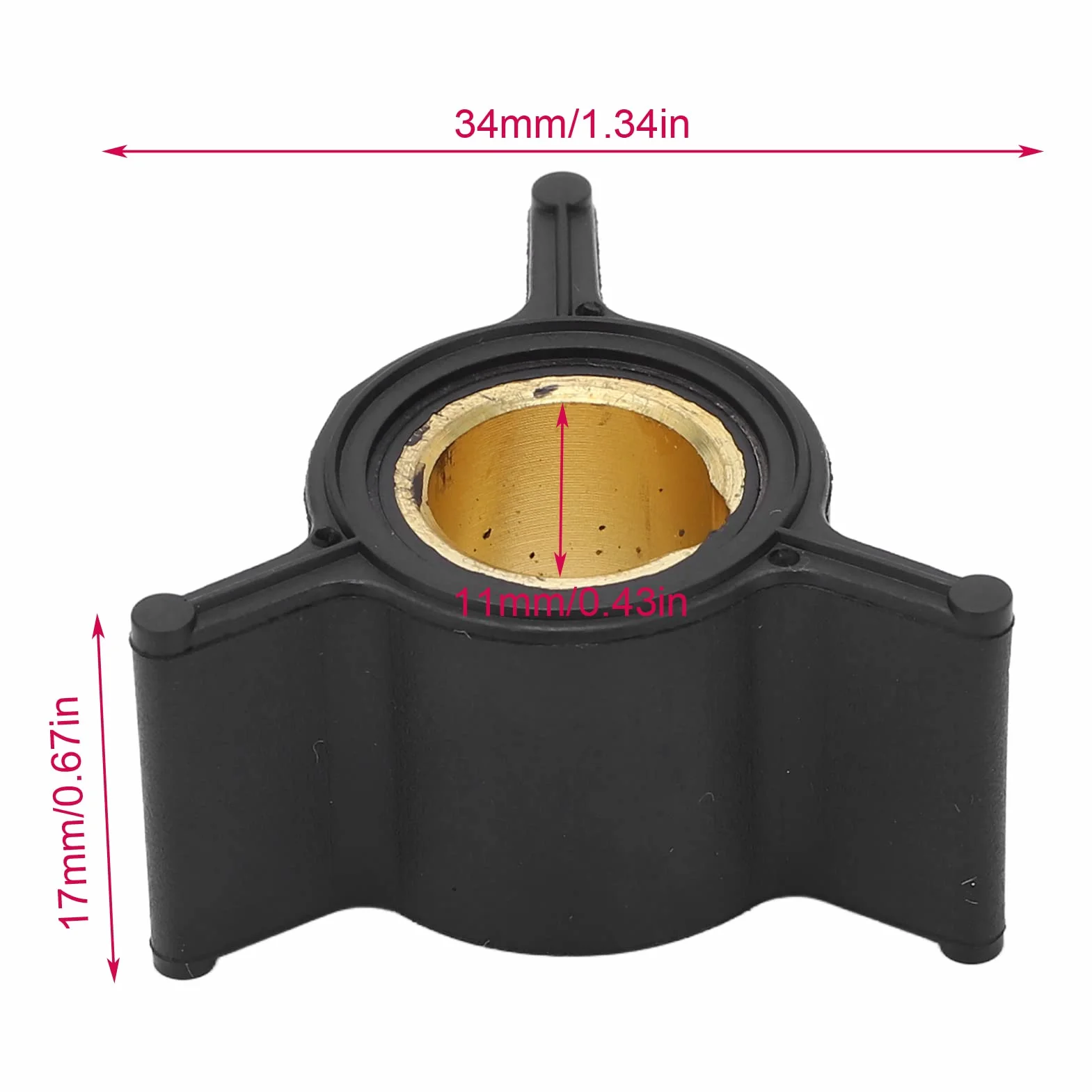 Girante della Pompa Acqua Fuoribordo 3 Pale 433935 Ricambio Evinrude 2 Tempi 2HP 3HP 4HP