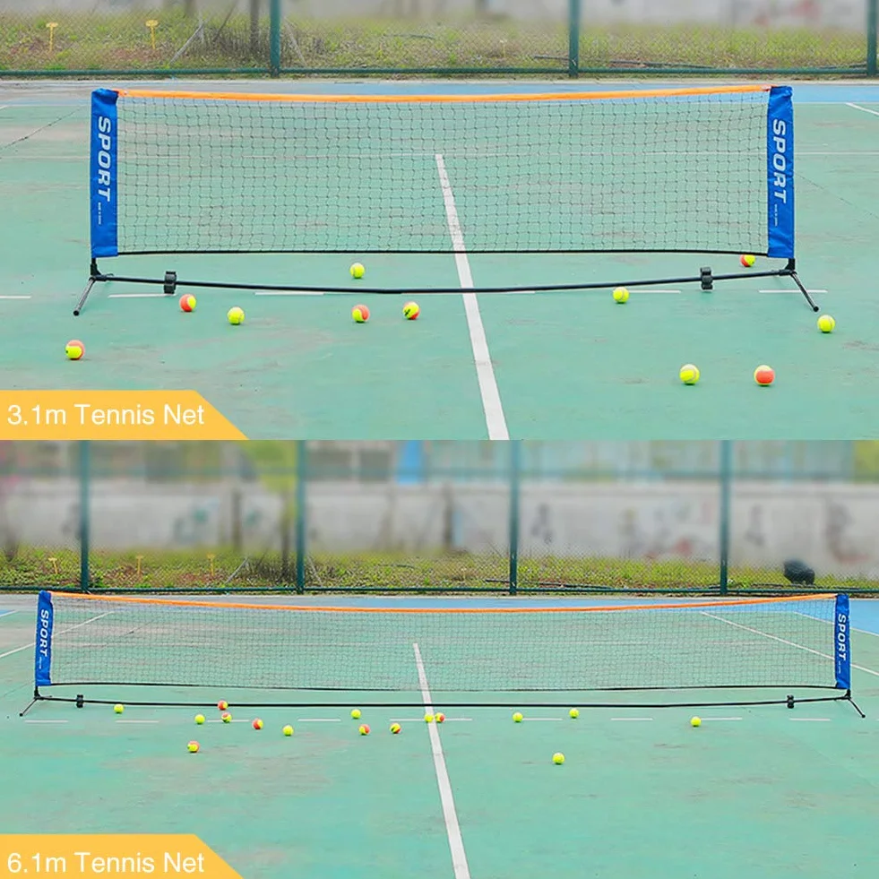 Rete da Tennis Portatile Pieghevole per Badminton Pallavolo