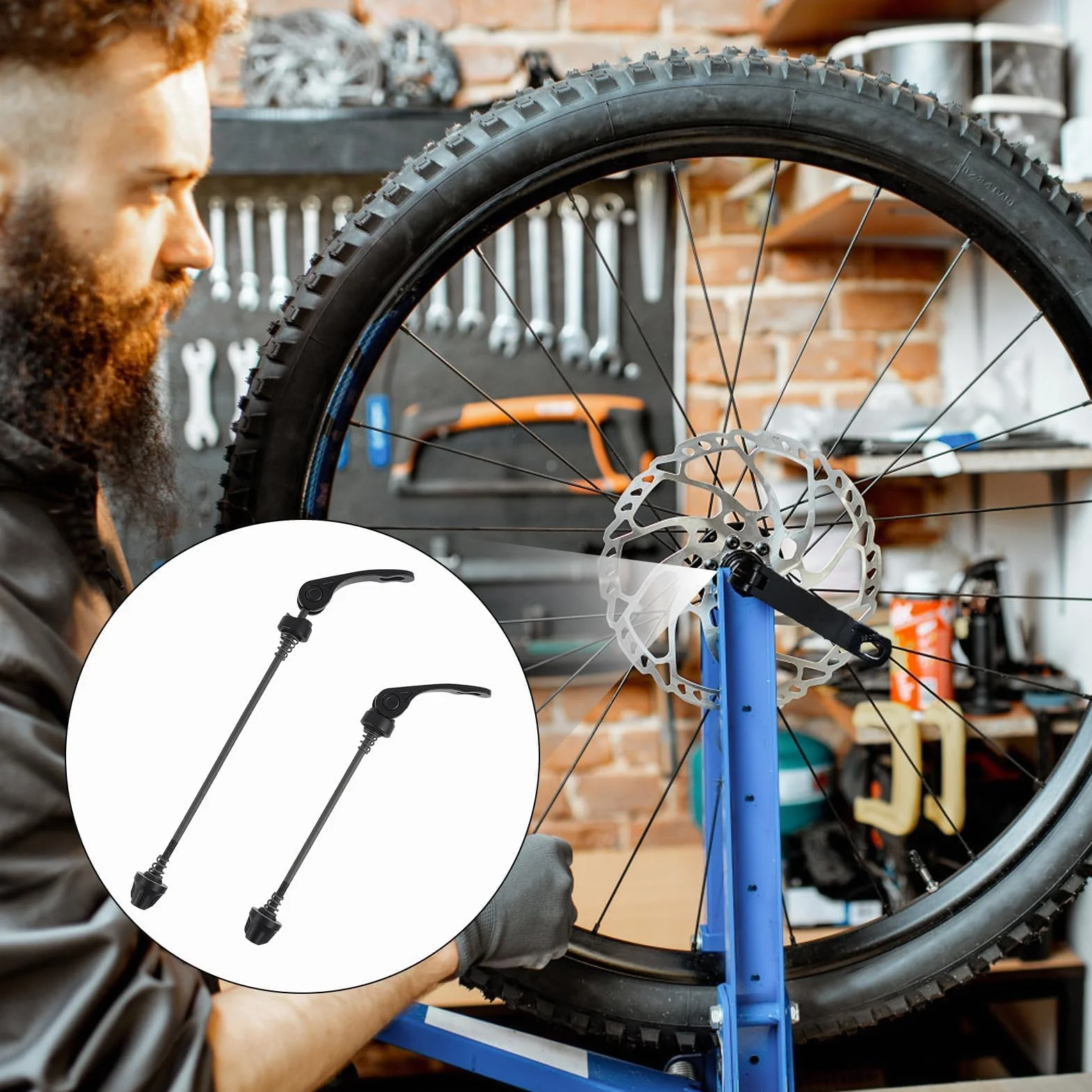 Tappo Perno Ruota Bici Sganci Rapidi Antifurto Lega Alluminio Compatibili MTB Bici Strada Trekking Sgancio Rapido Mozzo Ruota Anteriore