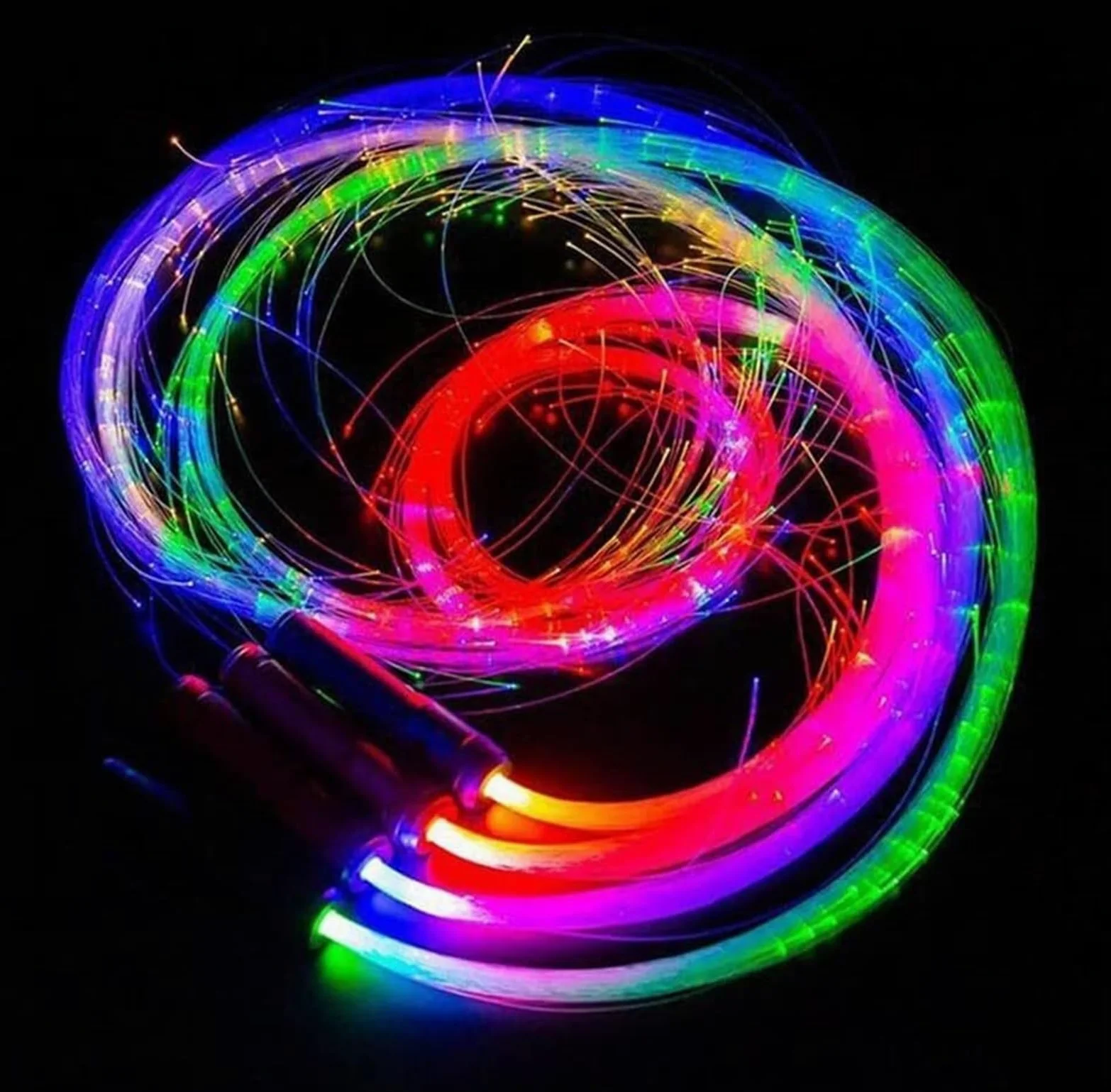 Batterie in fibra ottica Frusta in fibra ottica LED 6 piedi frusta da danza LED, 36 modalità effetti di colore frusta pixel flusso luminoso Rave Show Music