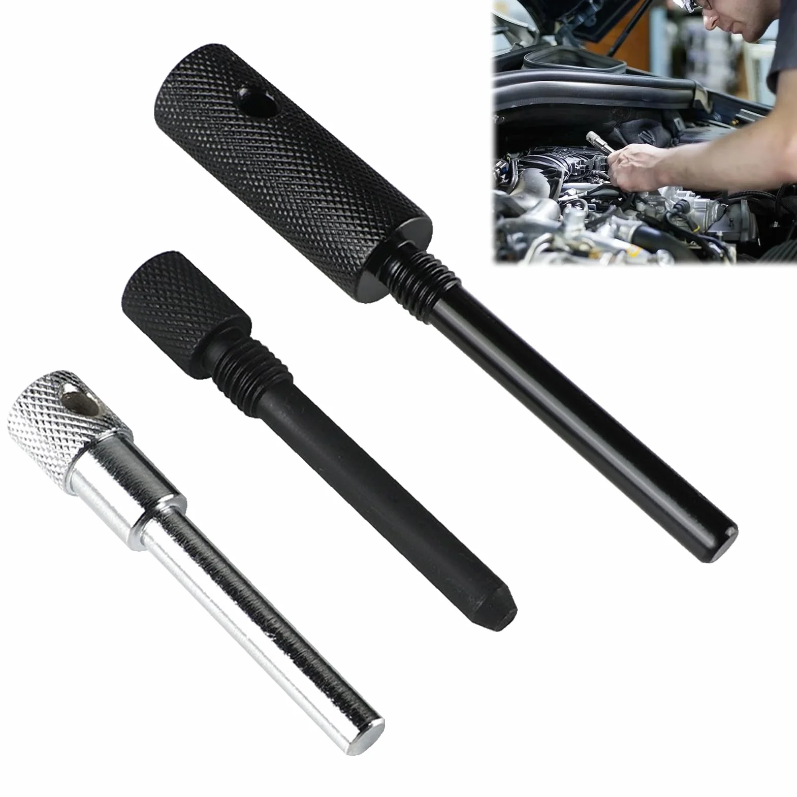 Menibeuty 3PCS Set di Strumenti di Fasatura Motore per Renault e Dacia 1.5/1.9 DCi Compatibili Clio Kangoo Laguna Mégane Scenic Twingo Sandero Duster Kit Fasatura Distribuzione e Valvole, Pige di