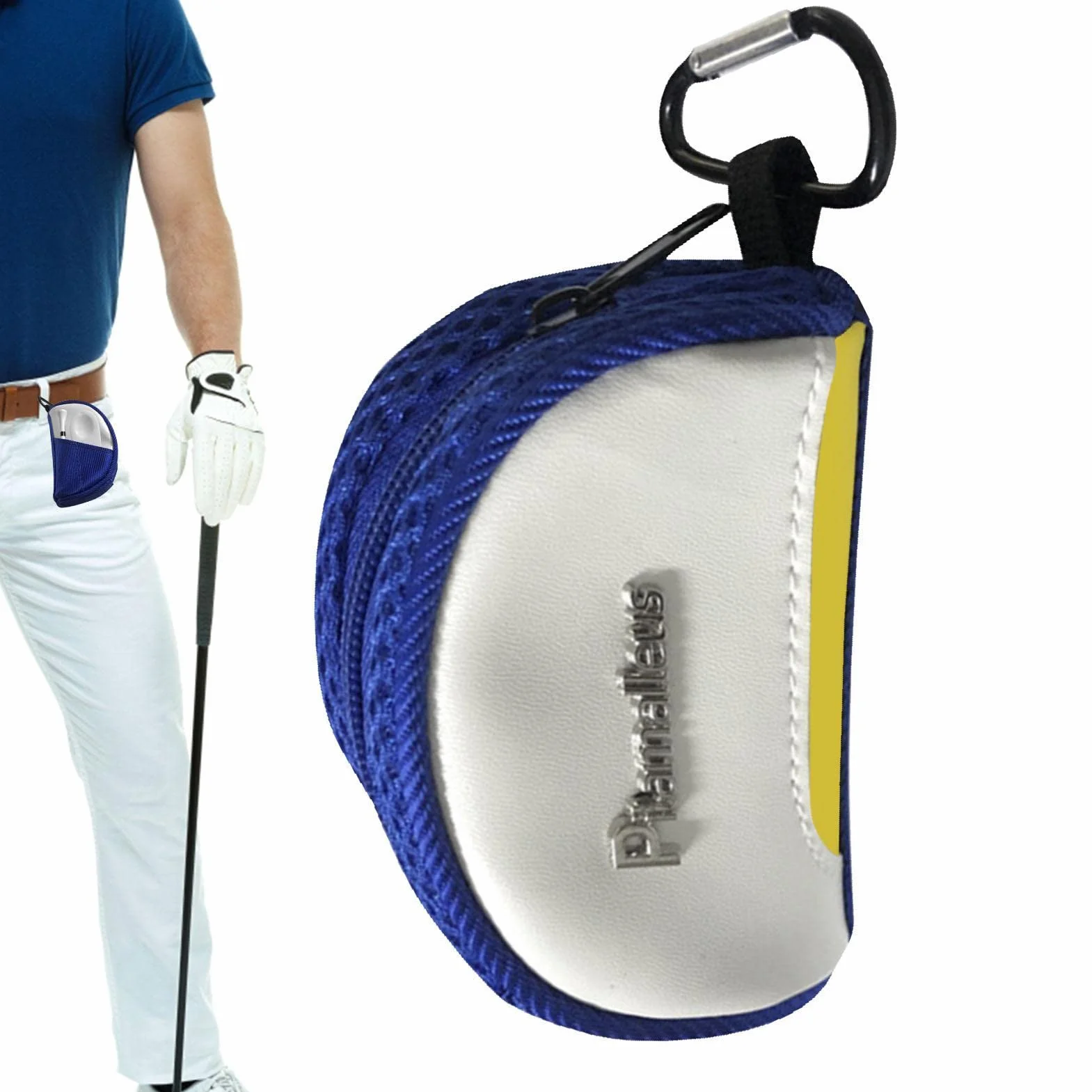 Borsa per Pallina da Golf con Cerniera e Moschettone, Porta t-Shirt Sportivo Tascabile