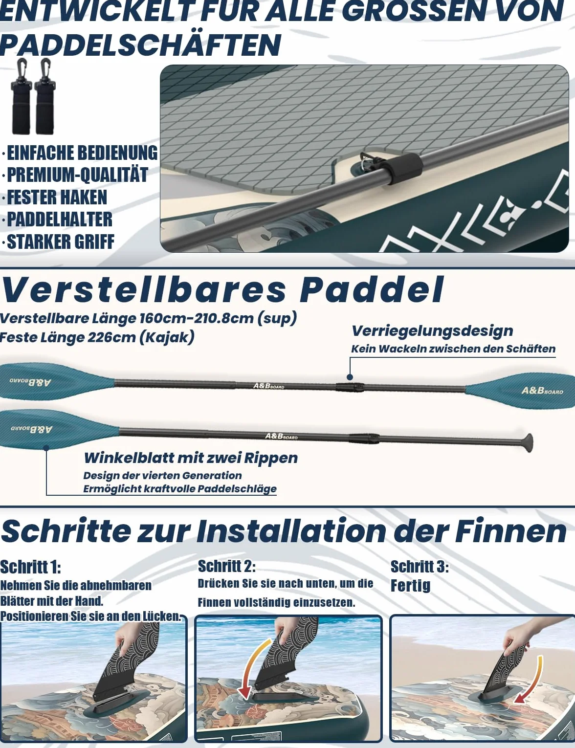 A&BBOARD SUP Gonfiabile Adulti con Tutti gli Accessori,335 cm Tavola da Stand up Paddle Board Gonfiabile per Tutti i Livelli di Abilità
