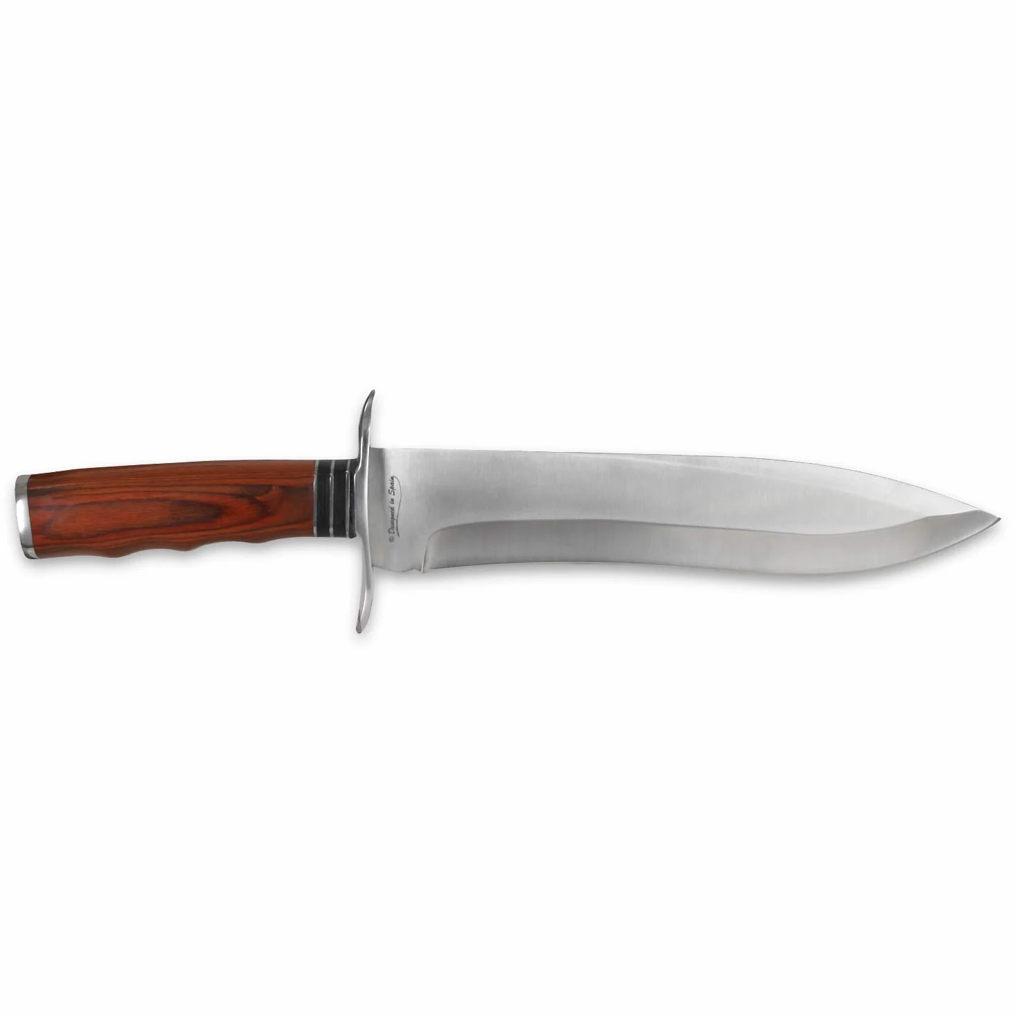 iFIELD EL29011 Coltello multifunzionale per escursioni, caccia e sopravvivenza all'aperto, acciaio inossidabile 7Cr17 e manico in resistenza marrone con distanziali in pelle