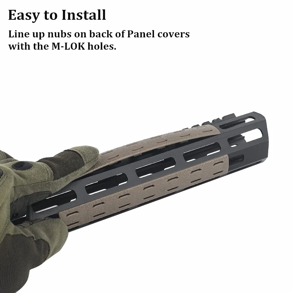 Tactical Rubber Mlok Keymod Rail Panel Kit 5PCS Heat Resistant Handguard Cover Abbronzatura