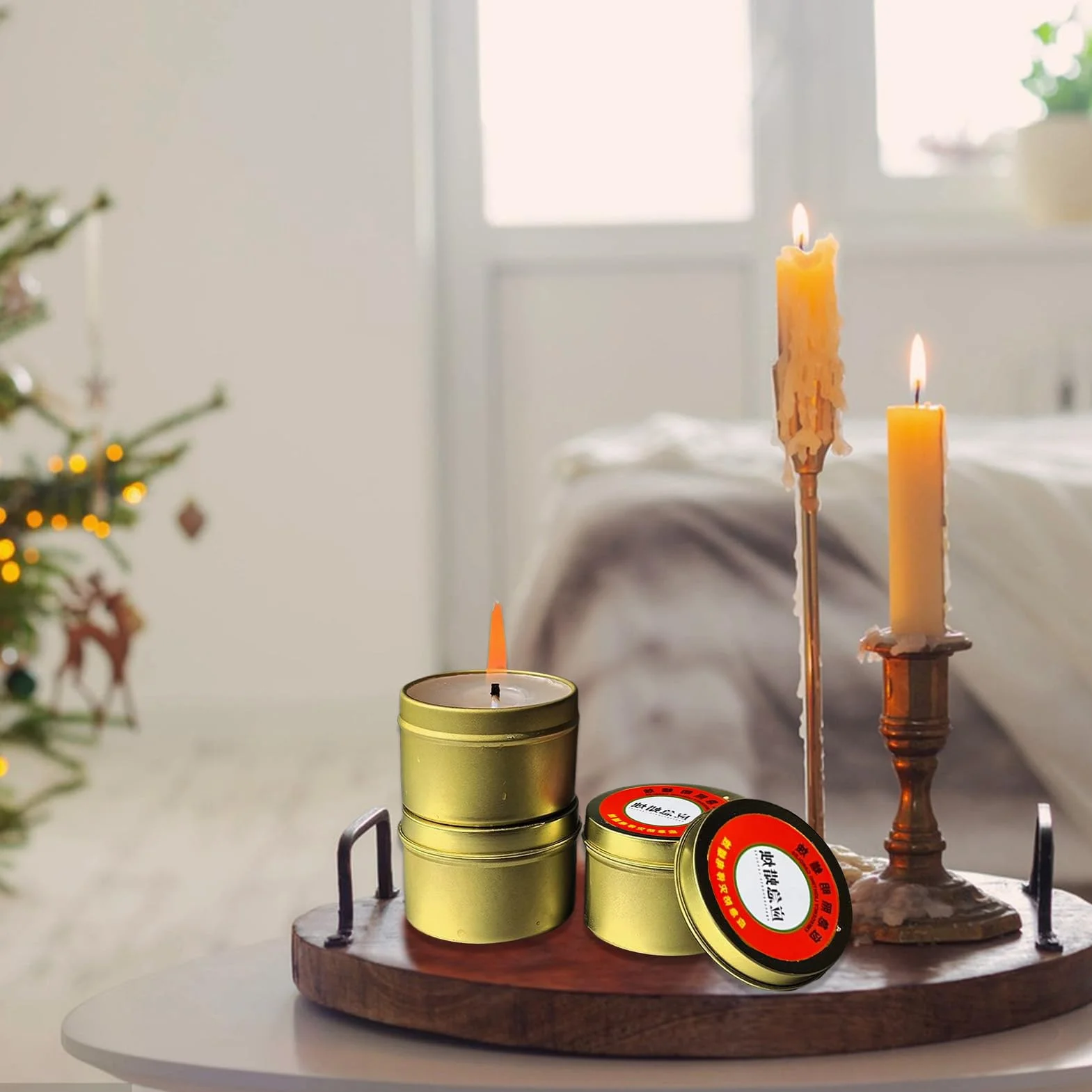 Candele antivento portatili per campeggio, luminose continue, senza odore, per avventure all'aperto