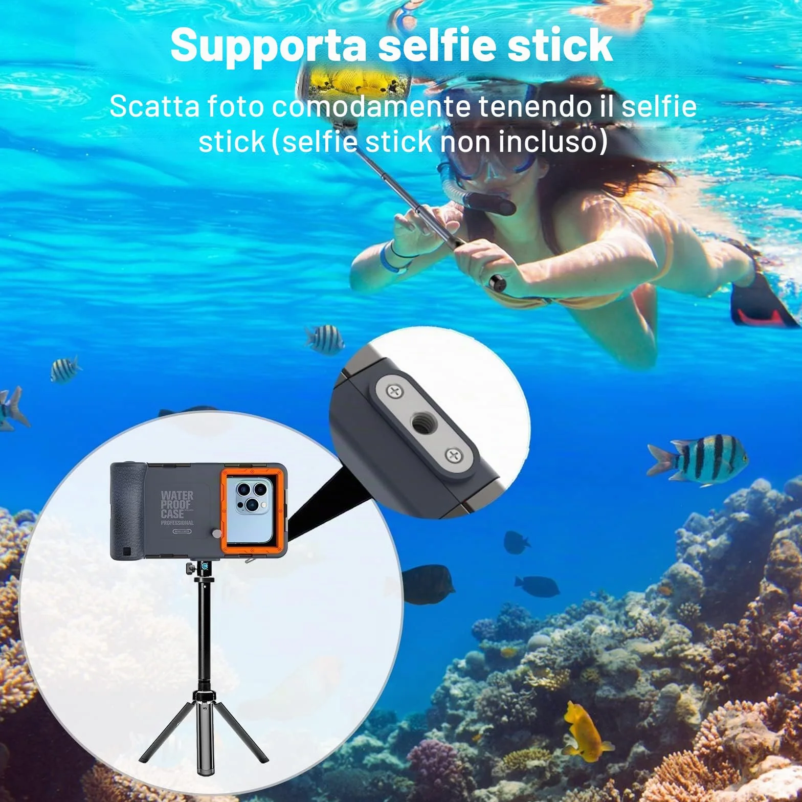 Custodia Impermeabile Smartphone per iPhone Samsung Huawei Snorkeling Surf