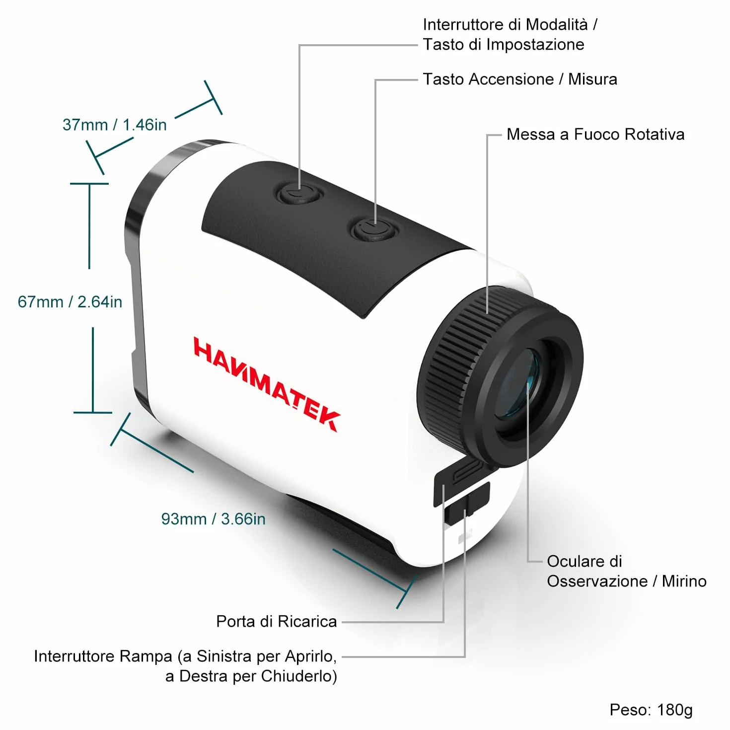 HANMATEK GR1200 Telemetro Laser da Golf 1097m Precisione ±1.0m