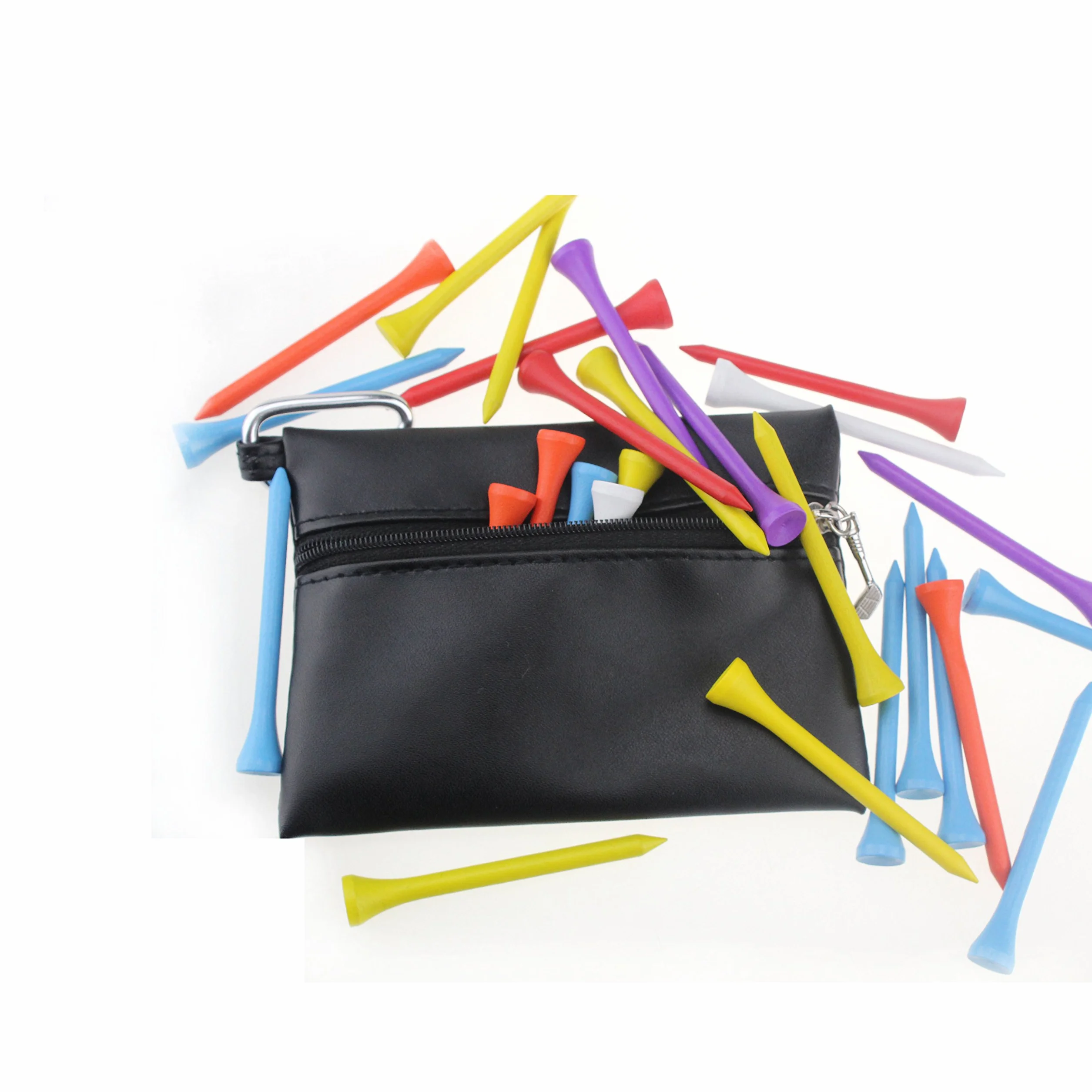 Crestgtolf PU Golf Tee Pouch Bag 10 pz