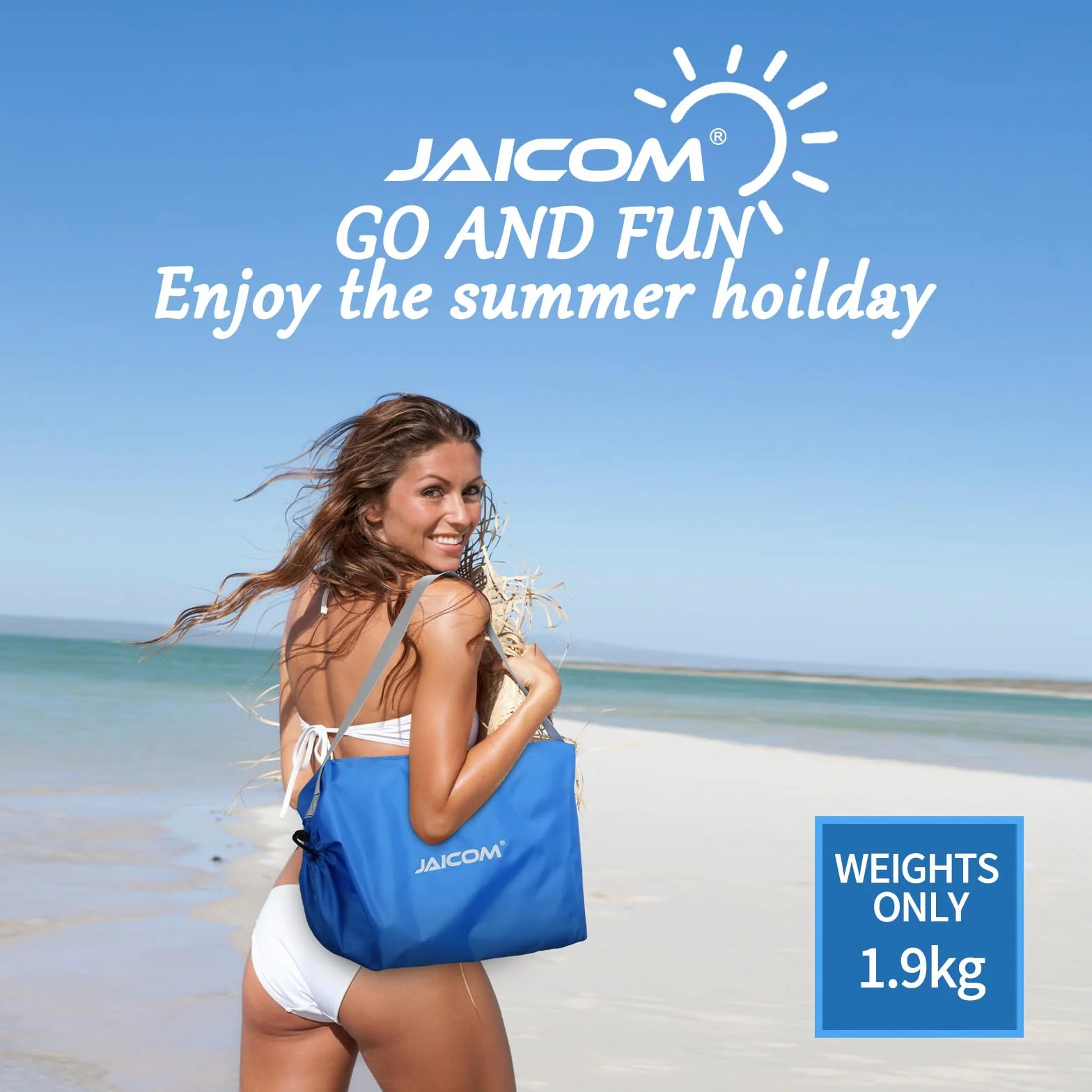 JAICOM Tenda da spiaggia, 2.1m x 2.1m Parasole Portatile, Protezione UV UPF 50+, Adatto per l'ombra in Spiaggia, il Campeggio, la Pesca e il Patio