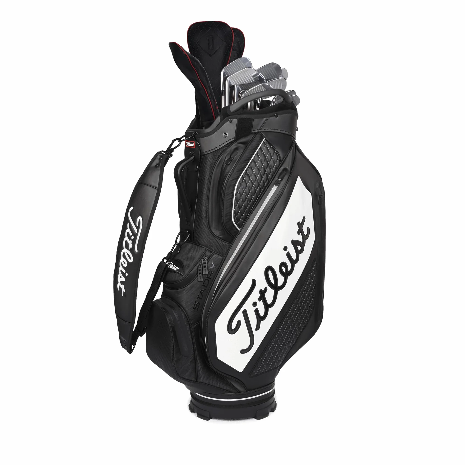 Titleist Tour Series Premium Stand StaDry Golf Bag, Black/White