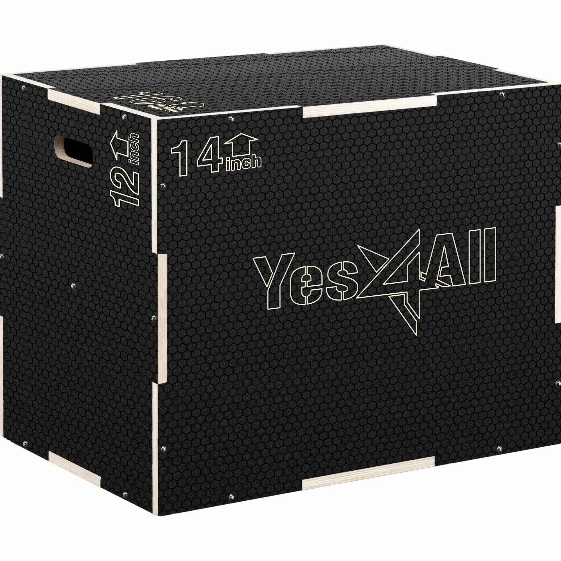 Yes4All Scatola Plyo 3 in 1 in legno antiscivolo, scatola pliometrica per palestra