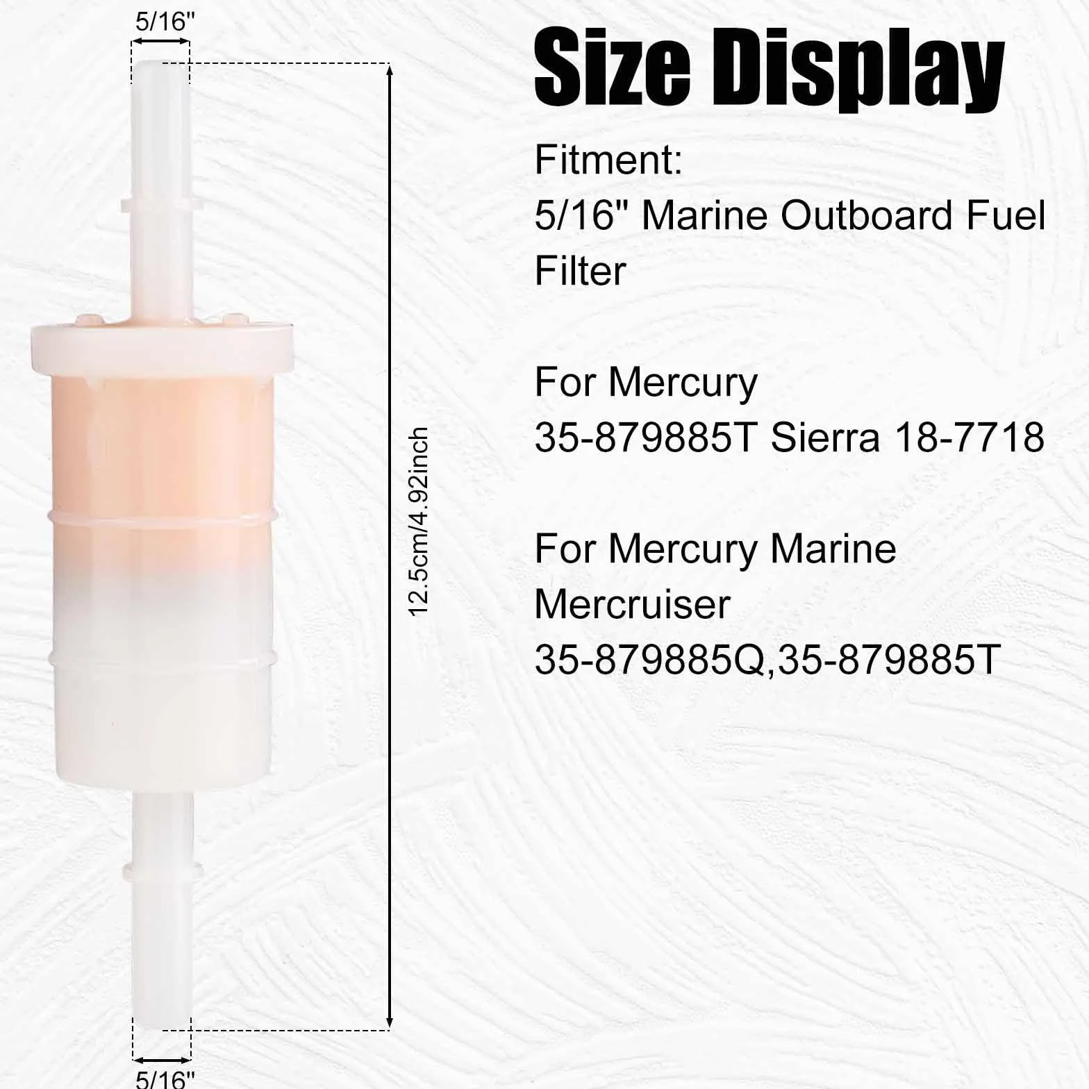 Sierra 18-7718 Filtro Carburante in Linea 7,9mm per Mercury Mariner Fuoribordo 40-300 HP