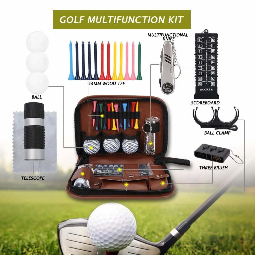 Kit di Attrezzi da Golf in Pelle, Strumento da Golf Sport Esterno per Golfista