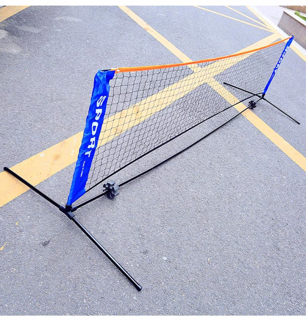 Rete da Tennis Portatile 3-6 Metri Standard per Allenamento Match Senza Telaio Badminton 6.1M