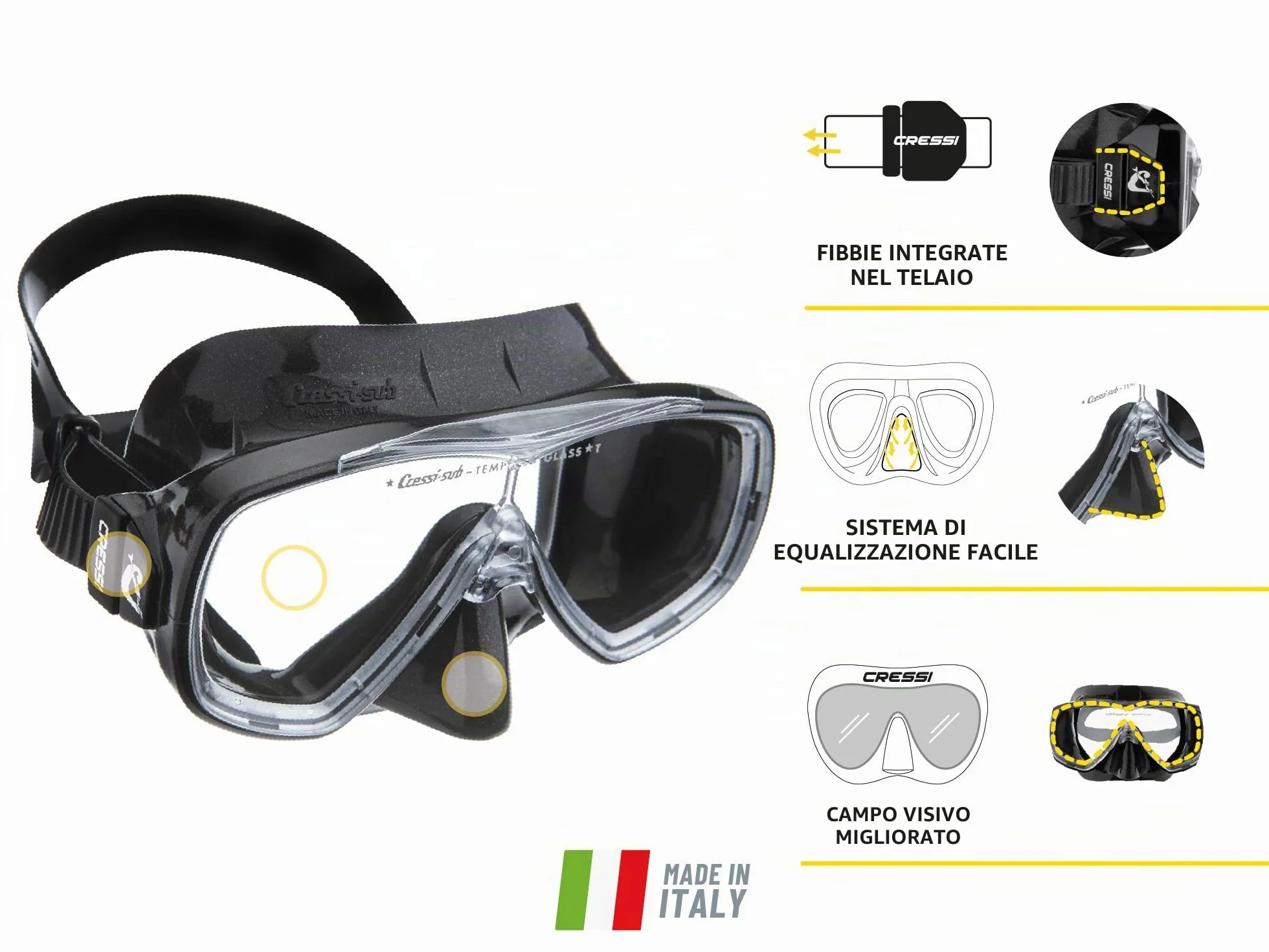 Cressi Onda Mare Combo Set Maschera Sub e Snorkel Mexico