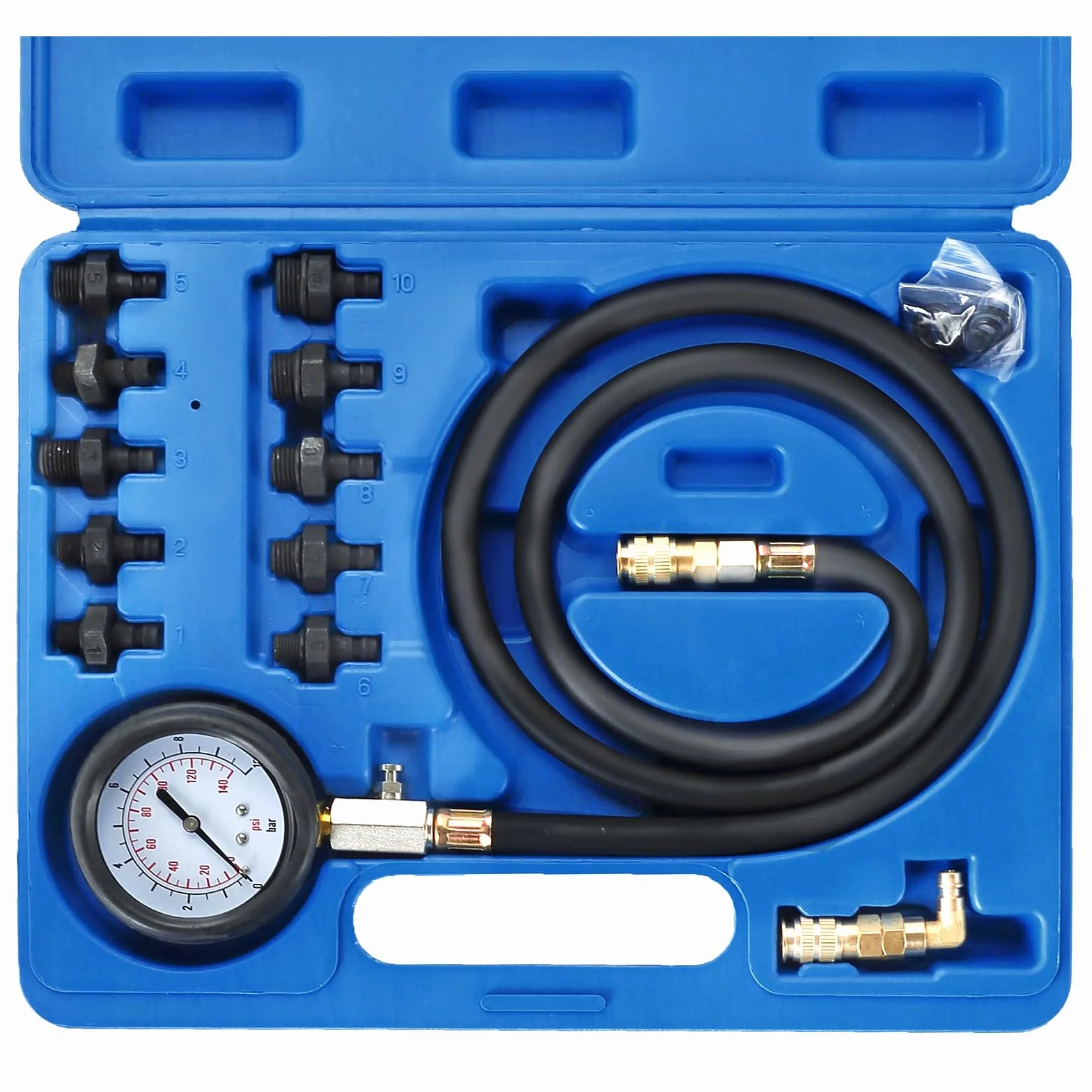 ATPEAM Manometro per Pressione Olio Motore, Kit di Test Diagnostico per Auto, 0-140 PSI, Strumento Professionale per Controllo della Pressione dell'Olio