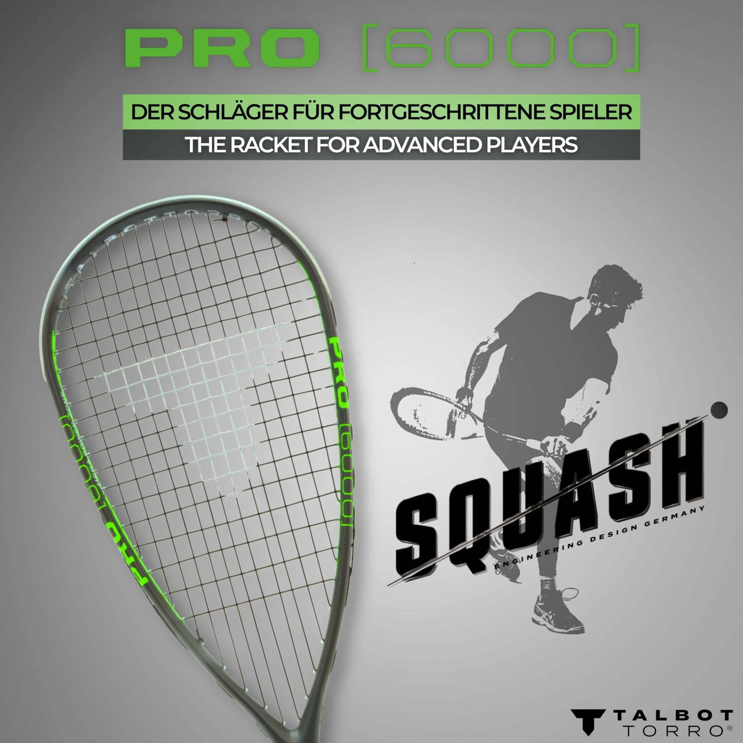 Talbot-Torro Racchetta da Squash PRO 6000 Carbon 4 Offense-Plus