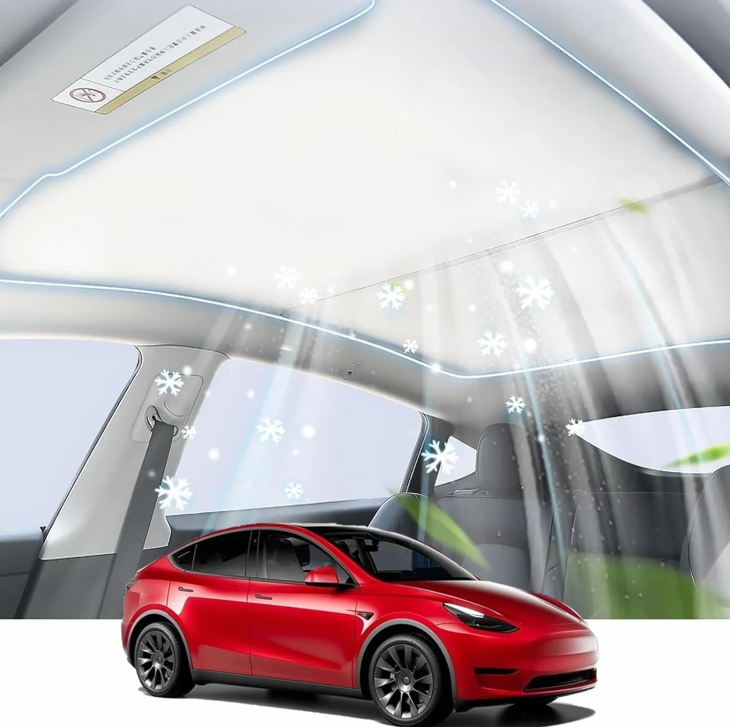 Model 3 Tetto Parasole Tendina parasole per tettuccio apribile compatibile con Tesla Model 3 2021 2022 2023 - Copertura parasole in vetro con isolamento termico UV, Visiera Tetto (White, Model 3)