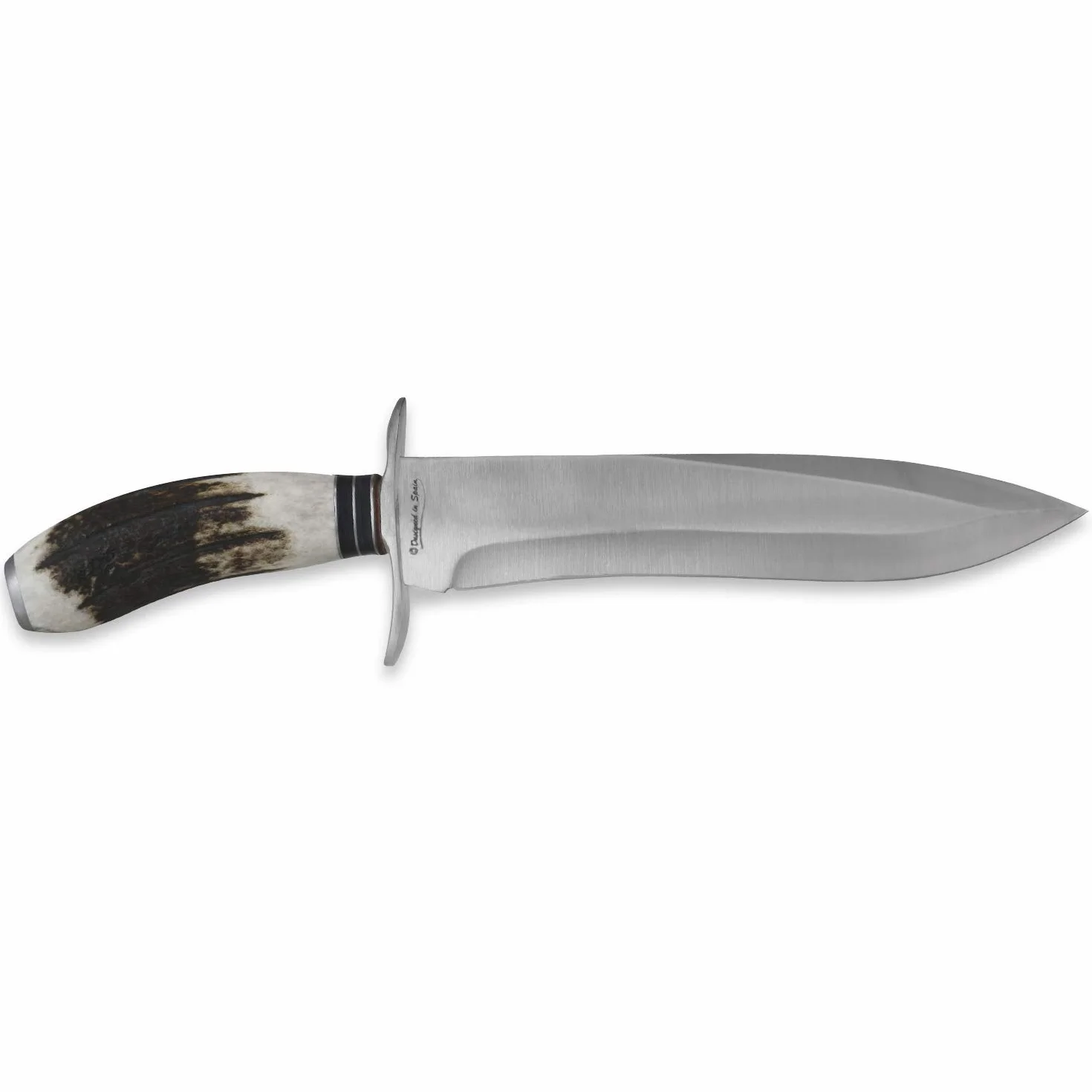 iFIELD EL29012 Coltello multifunzionale per la caccia, la sopravvivenza e le escursioni all'aperto, acciaio inossidabile 7Cr17 e corno di cervo con distanziali in pelle