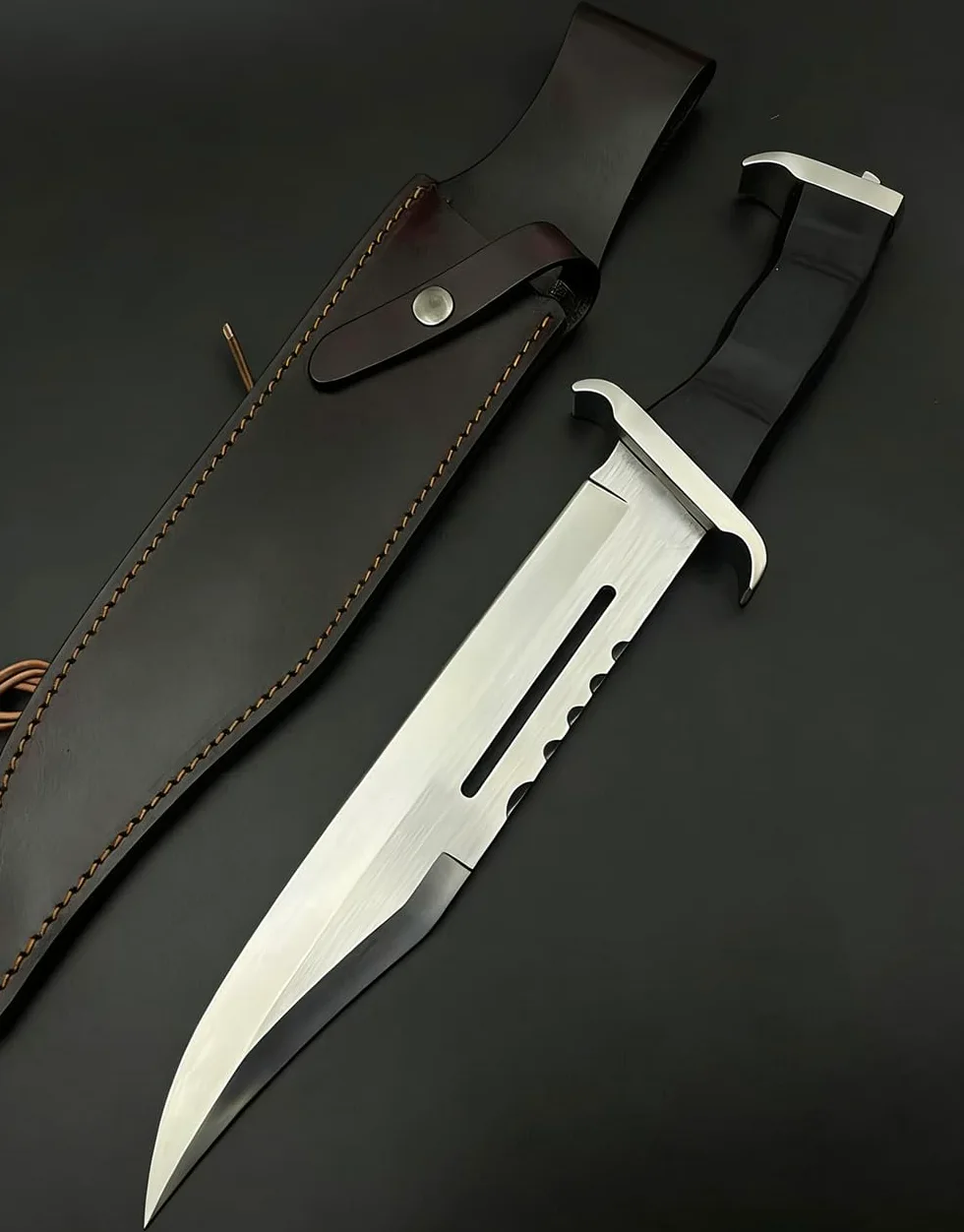 Generico TEERMA KA8 Coltello da caccia, coltello da campeggio - coltello di sopravvivenza a lama fissa forgiata in un pezzo, Per la caccia, la pesca, le avventure di sopravvivenza