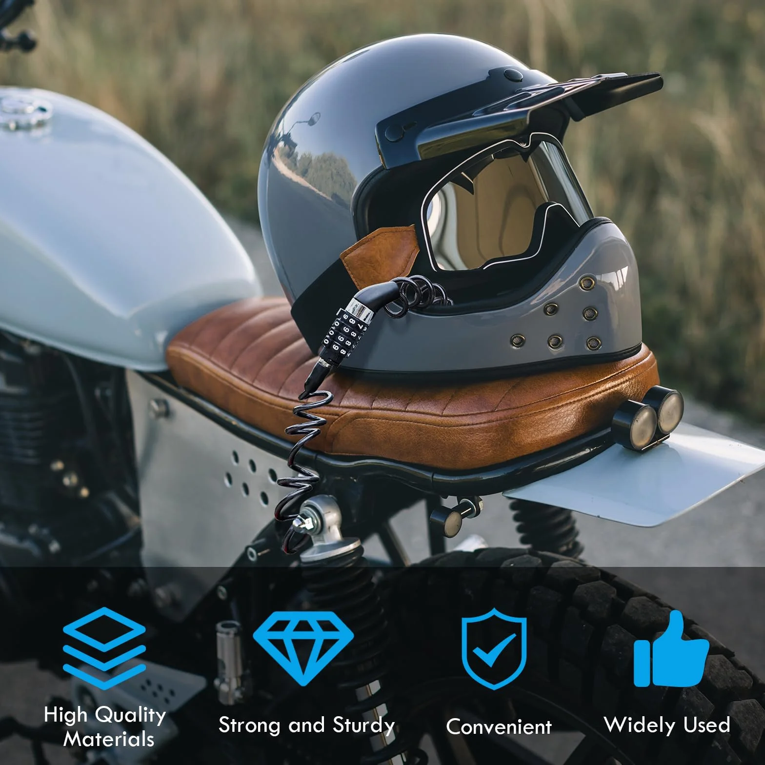 Ainiv Lucchetto Bici a Combinazione 150cm, Lucchetto Cavo Antifurto 4 Cifre per Bicicletta Moto Scooter